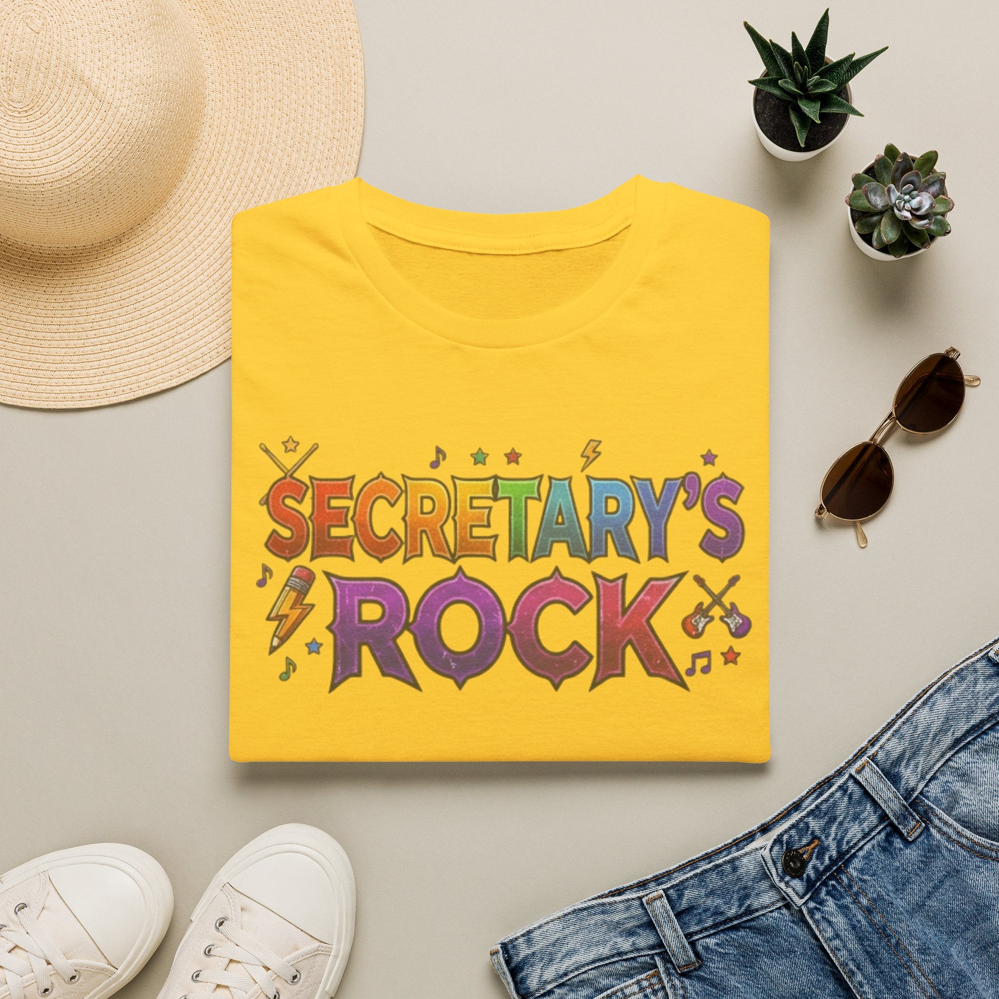 Secretary's Rock T-Shirt — Fun Colorful Office Appreciation Tee