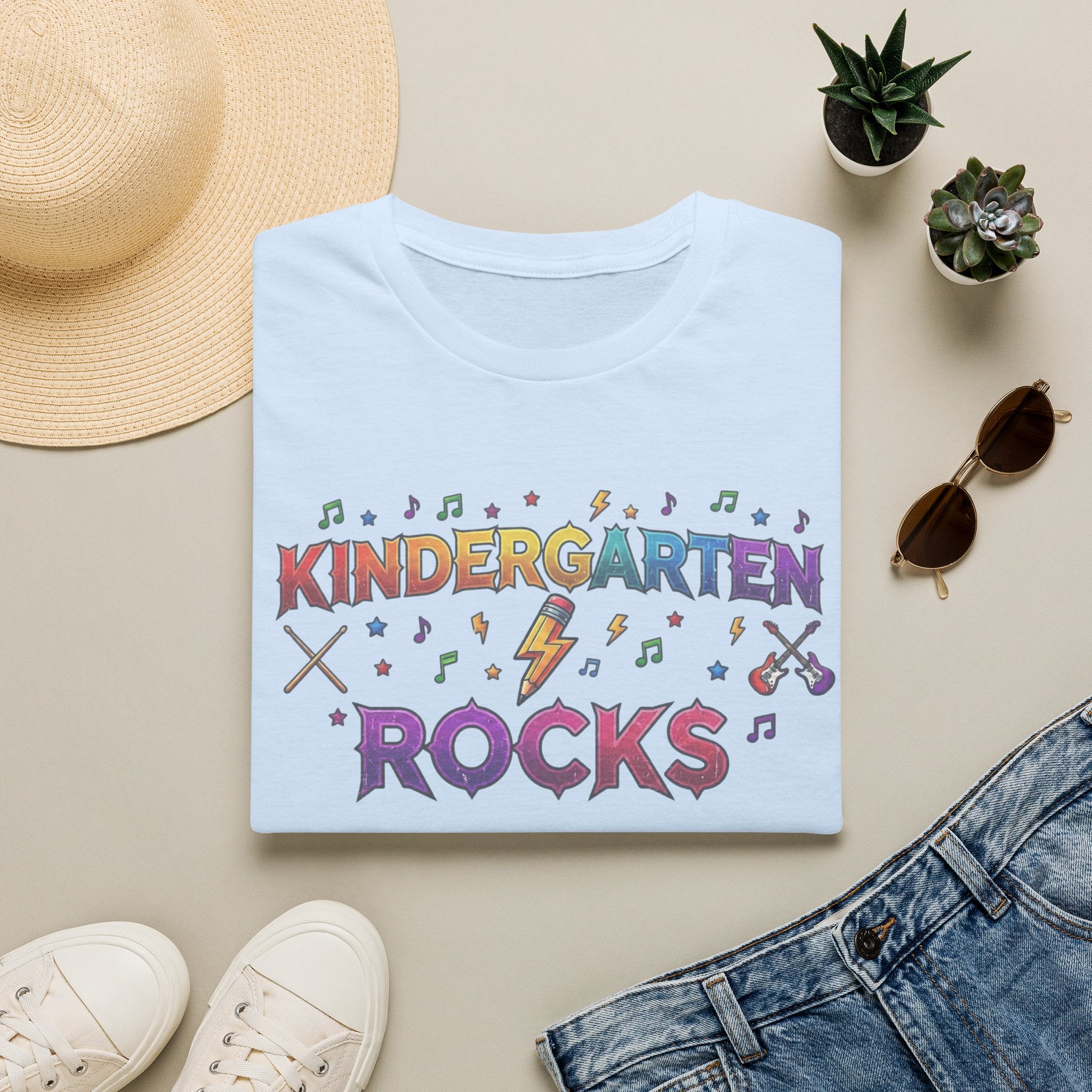 Kindergarten Rocks T-Shirt — Cute Colorful Back-to-School Tee for Teachers & Students