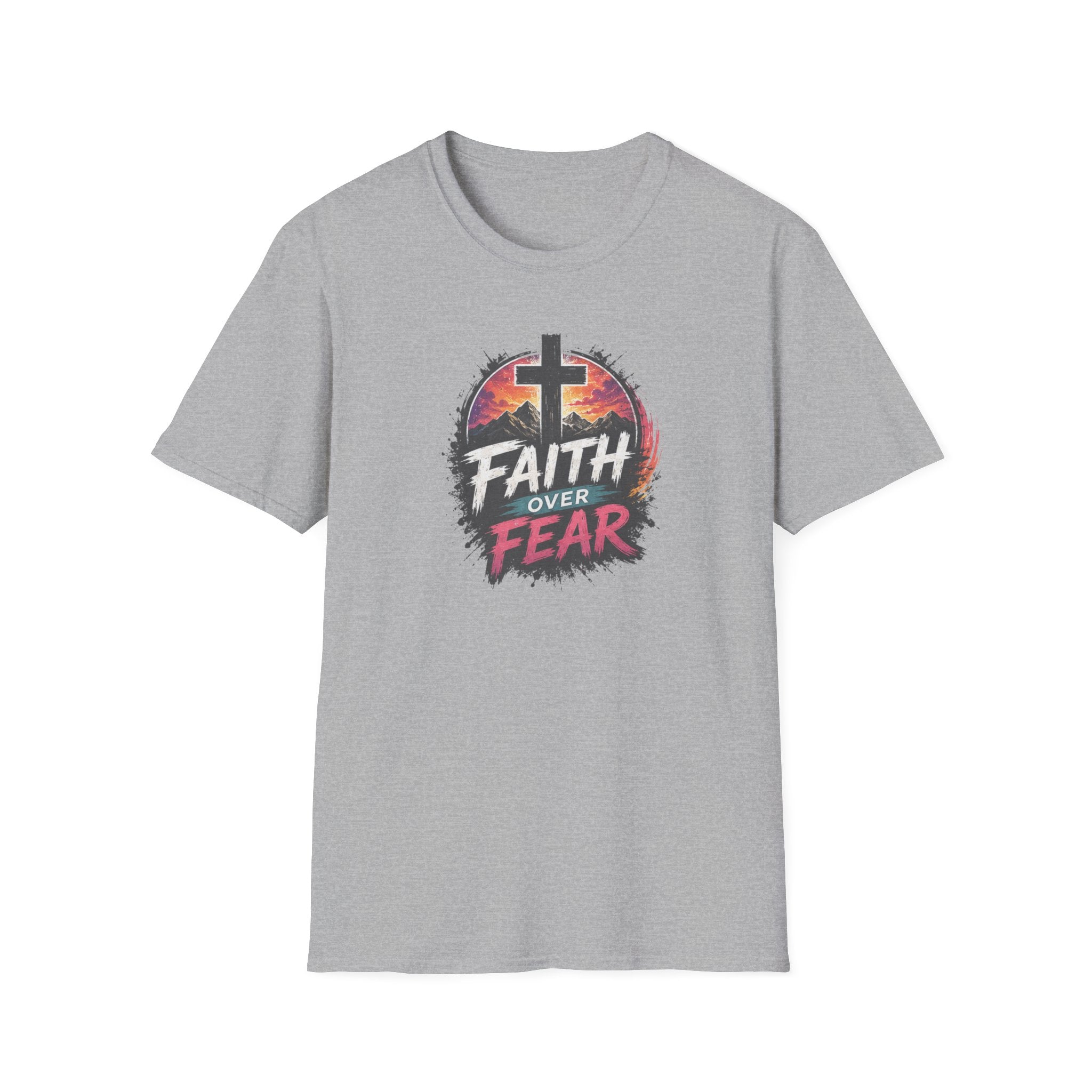 Faith Over Fear T‑Shirt — Christian Cross Inspirational Tee