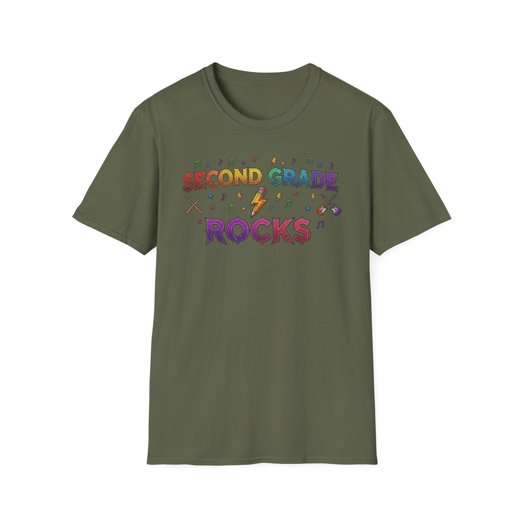 Second Grade Rocks T-Shirt — Fun Teacher & Student School Spirit Tee