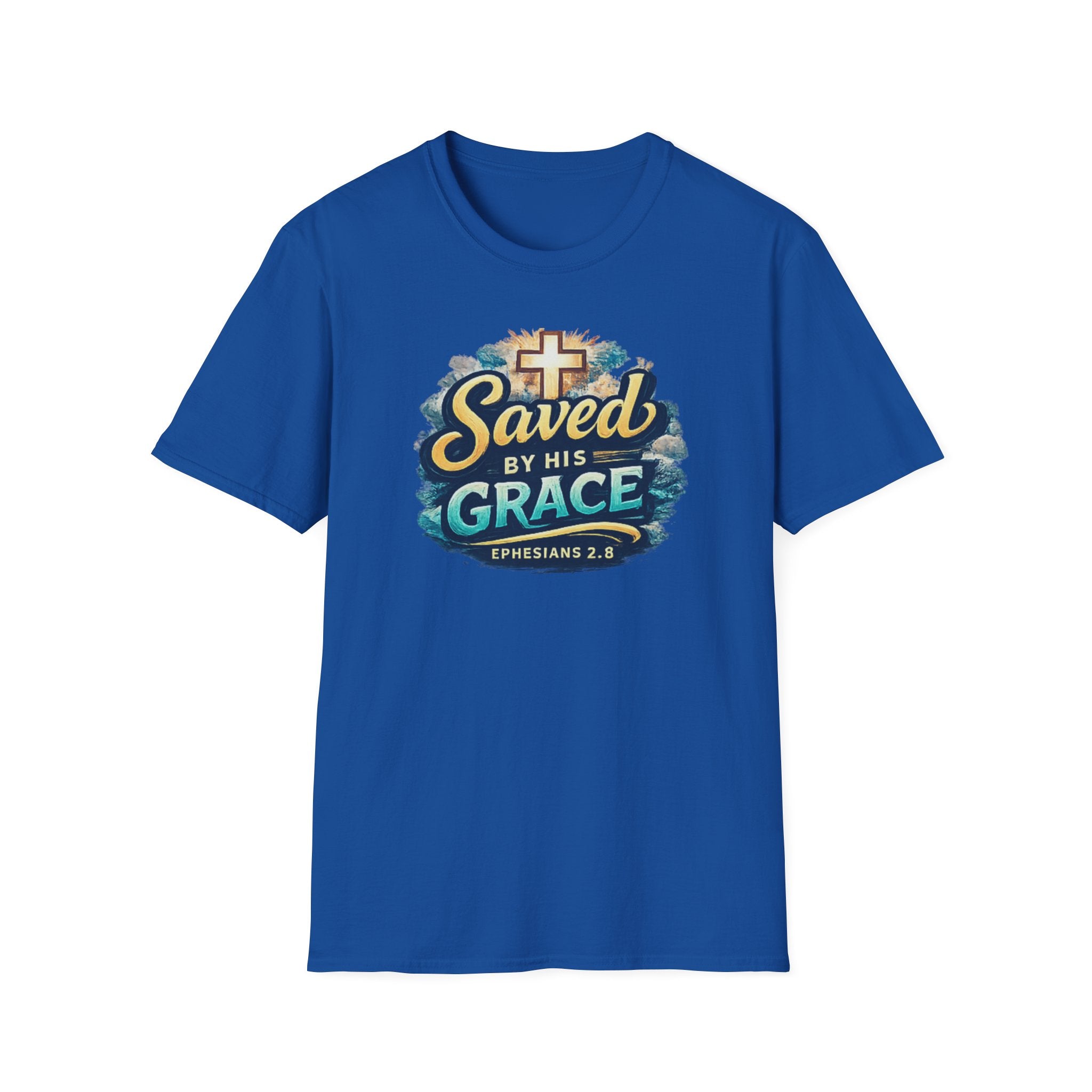 T-Shirt — "Saved by His Grace" Christian Faith Tee