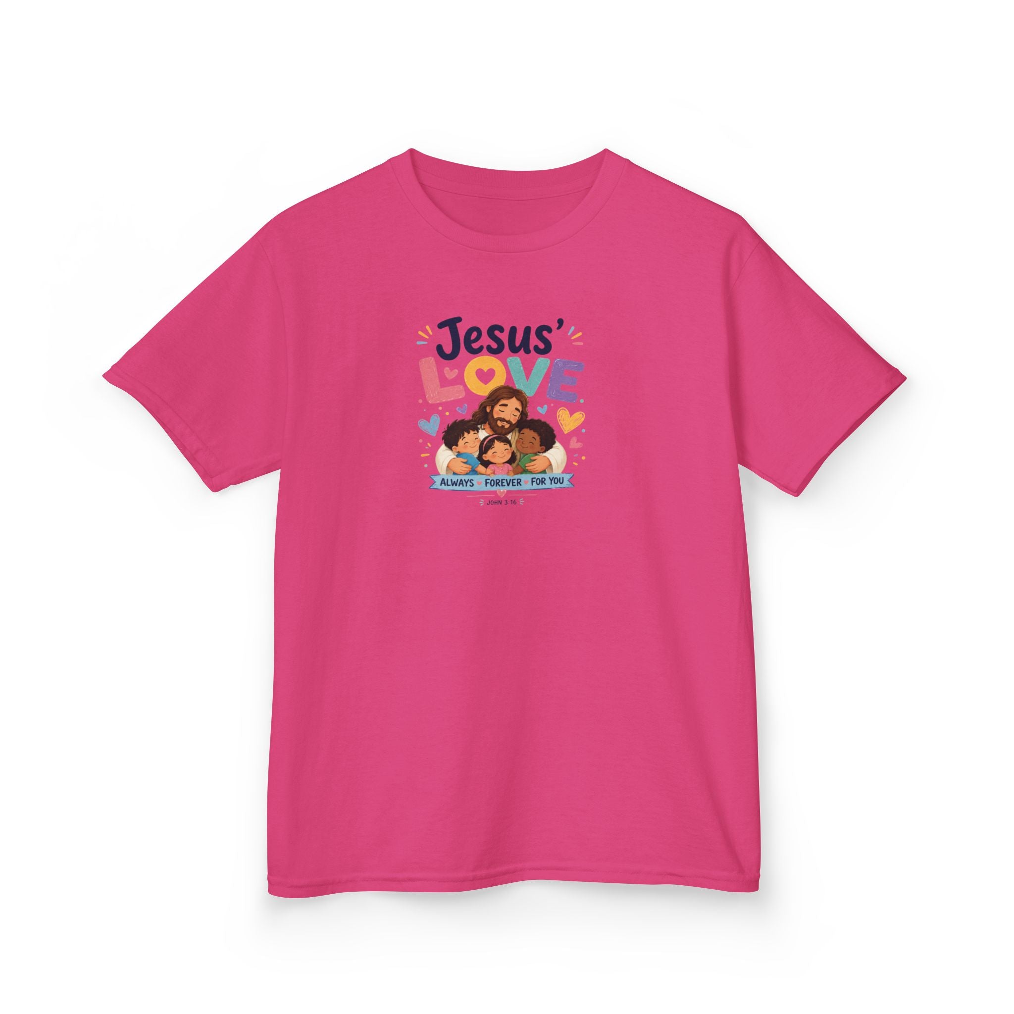 Kids Tee - "Jesus' Love" Colorful Faith Graphic