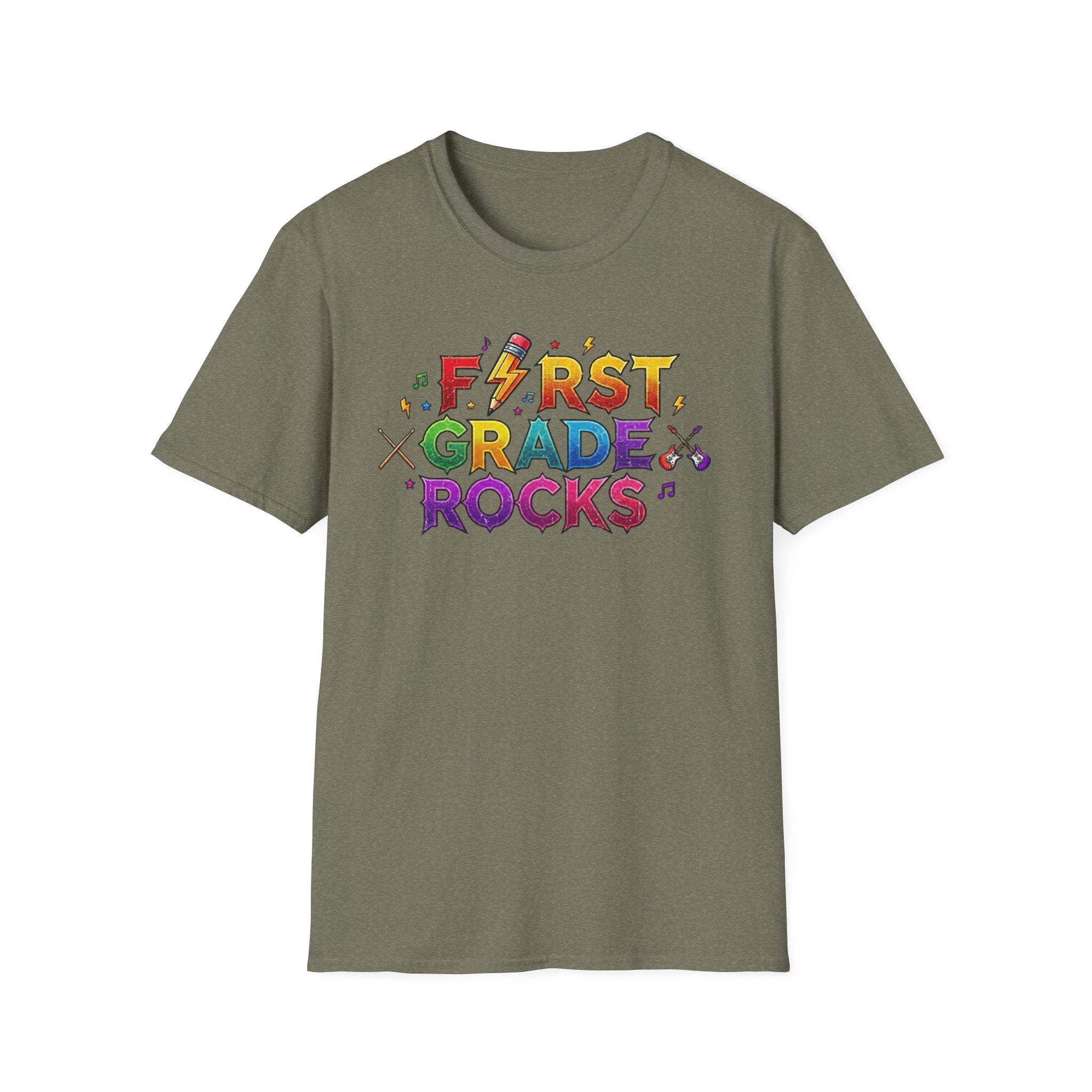 First Grade Rocks T-Shirt — Colorful Back-to-School Tee for Teachers & Students