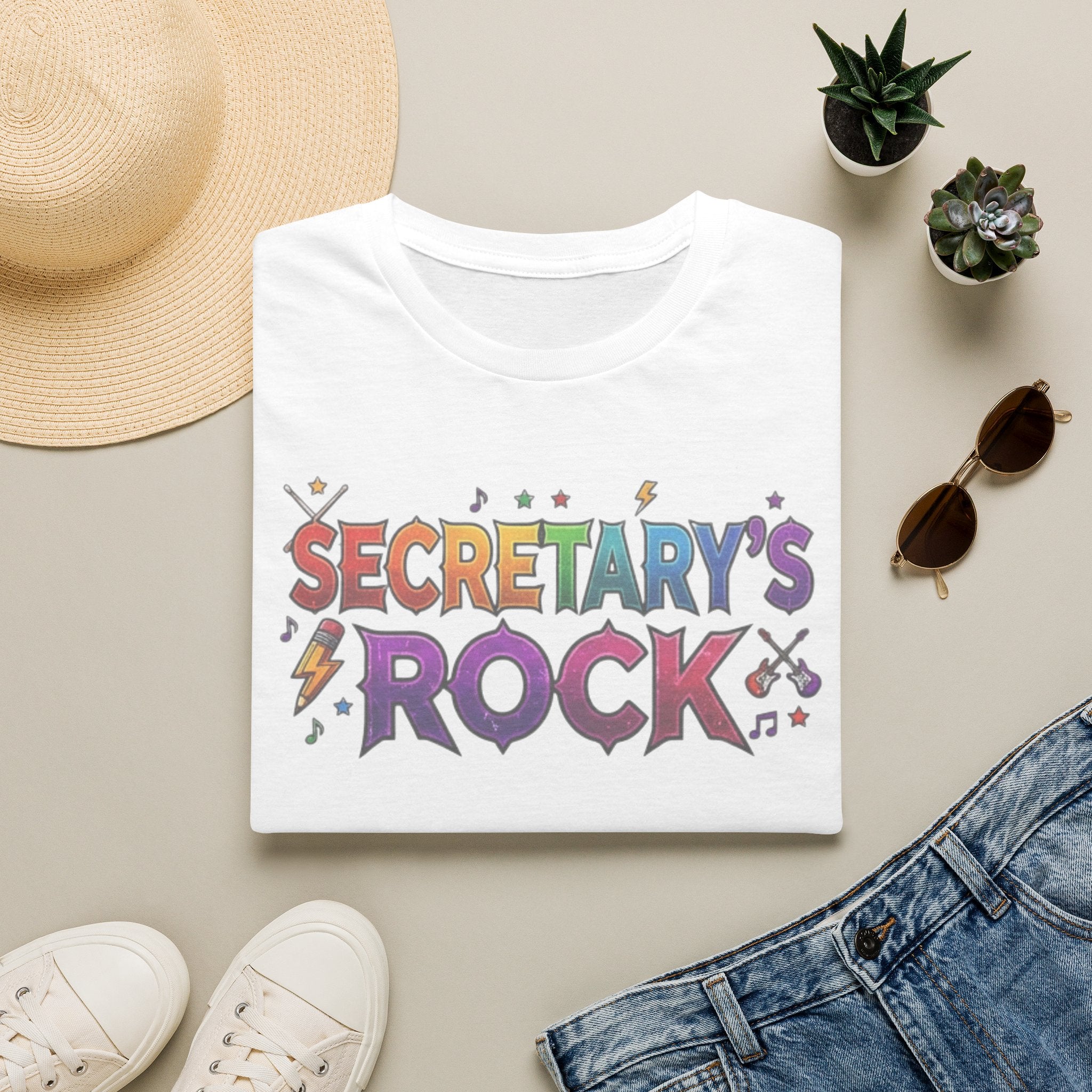Secretary's Rock T-Shirt — Fun Colorful Office Appreciation Tee