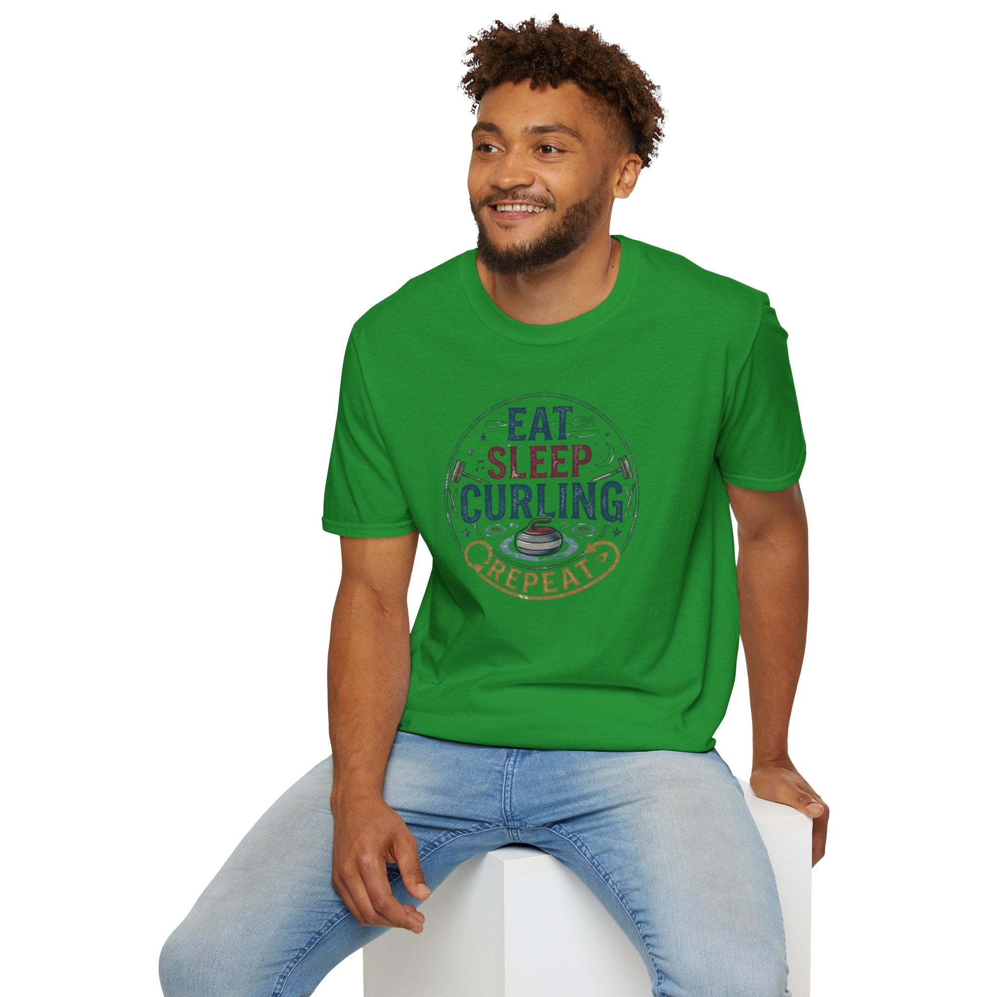 Eat Sleep Curling T-Shirt — Funny Curling Shirt for Players & Fans