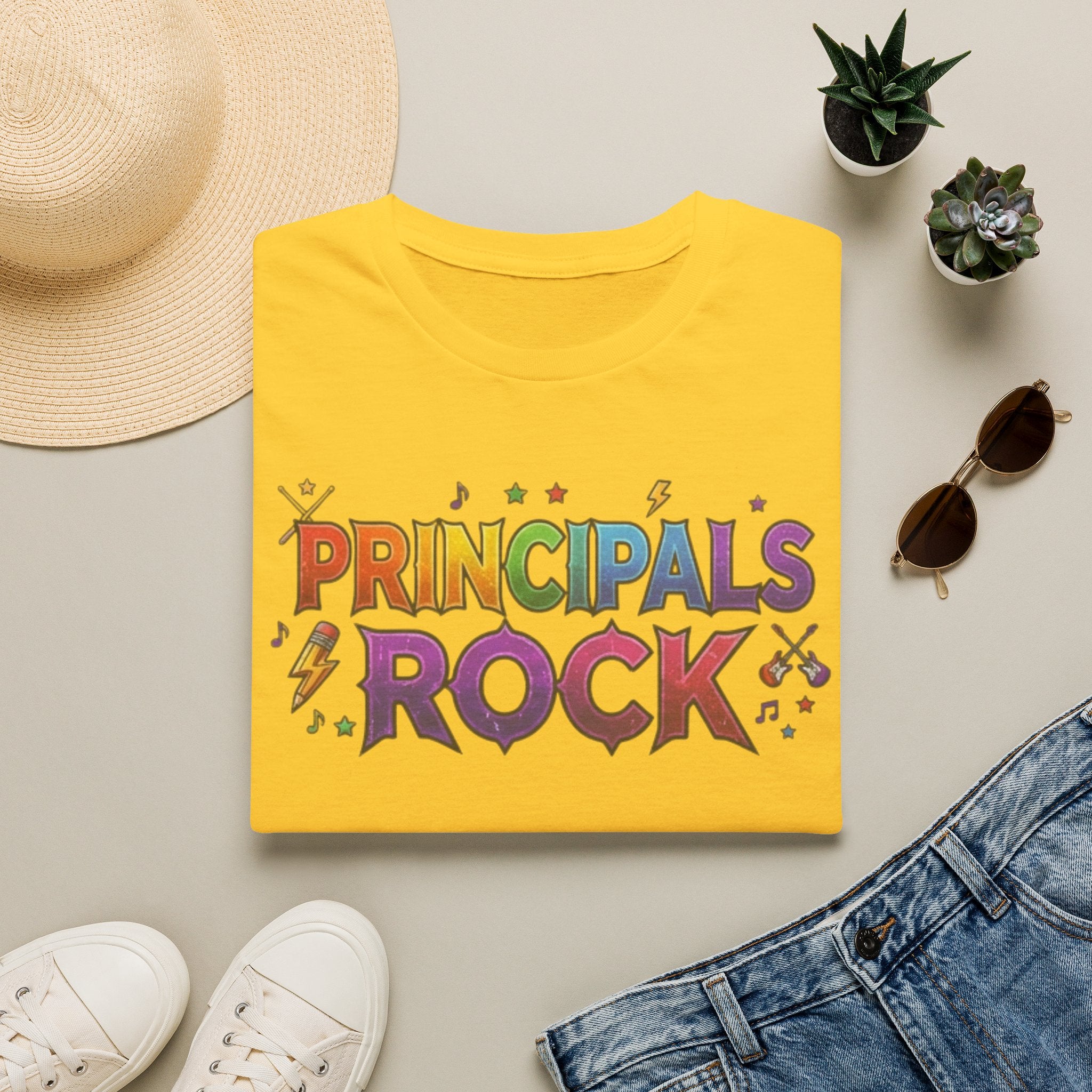Principals Rock T-Shirt — Colorful School Leader Appreciation Tee