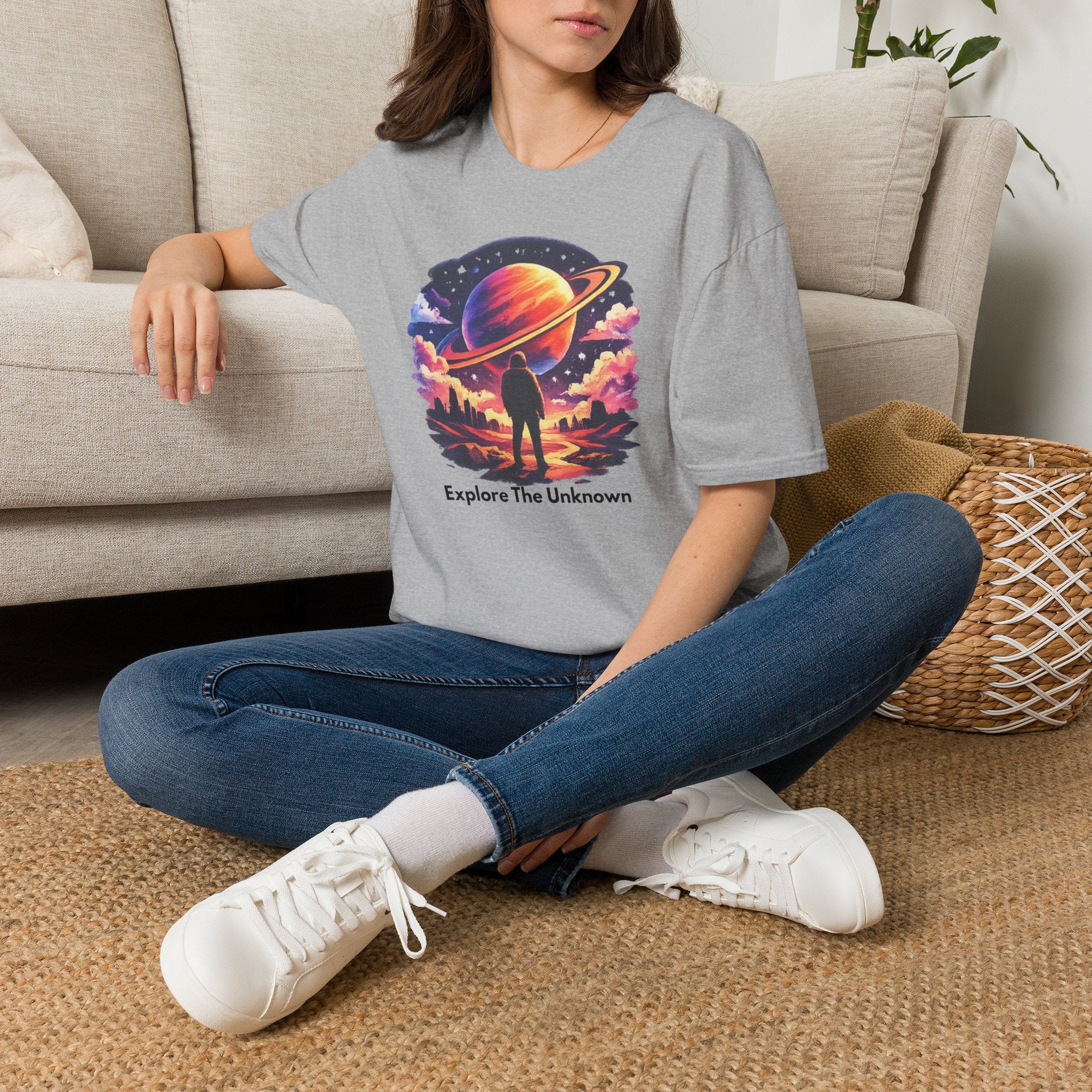 Explore The Unknown T‑Shirt — Cosmic Planet Graphic Tee