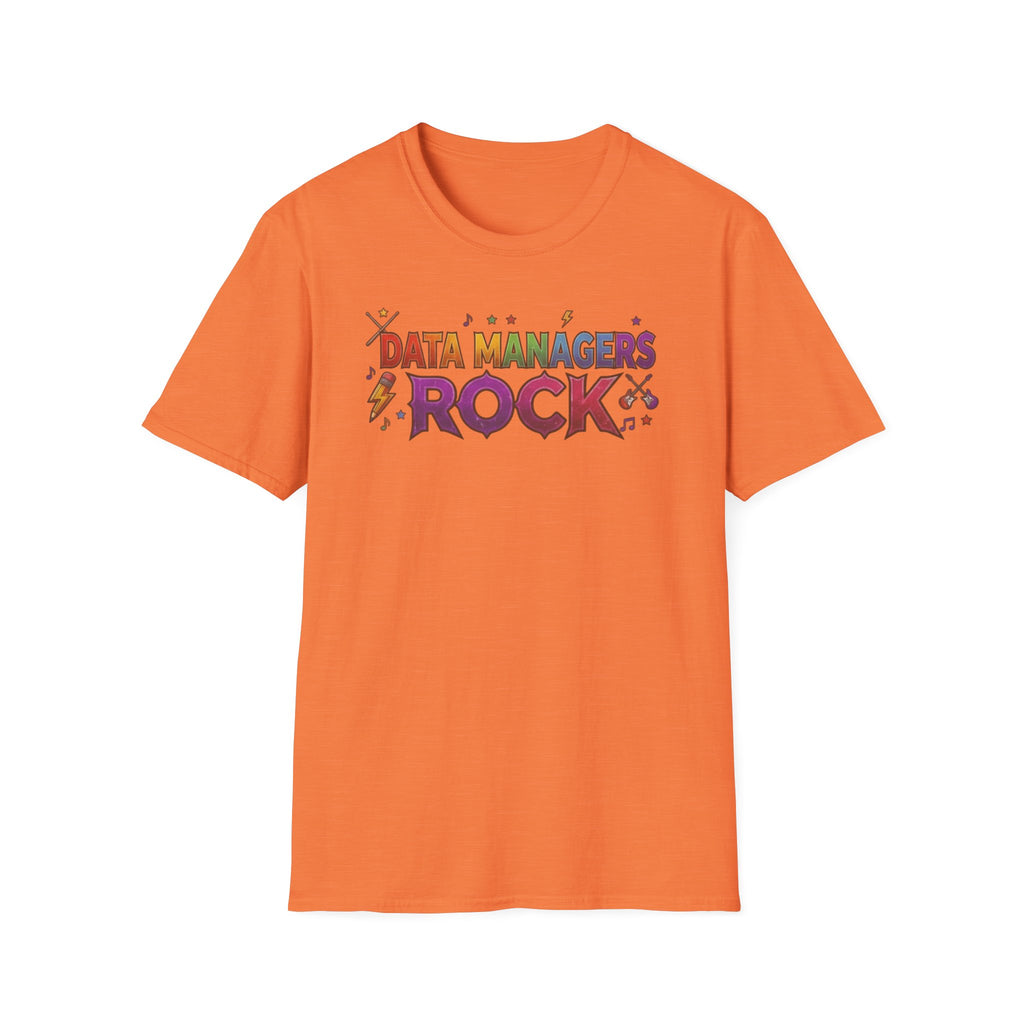 Data Managers Rock T-Shirt — Retro Rock Band Style Shirt for Data Professionals