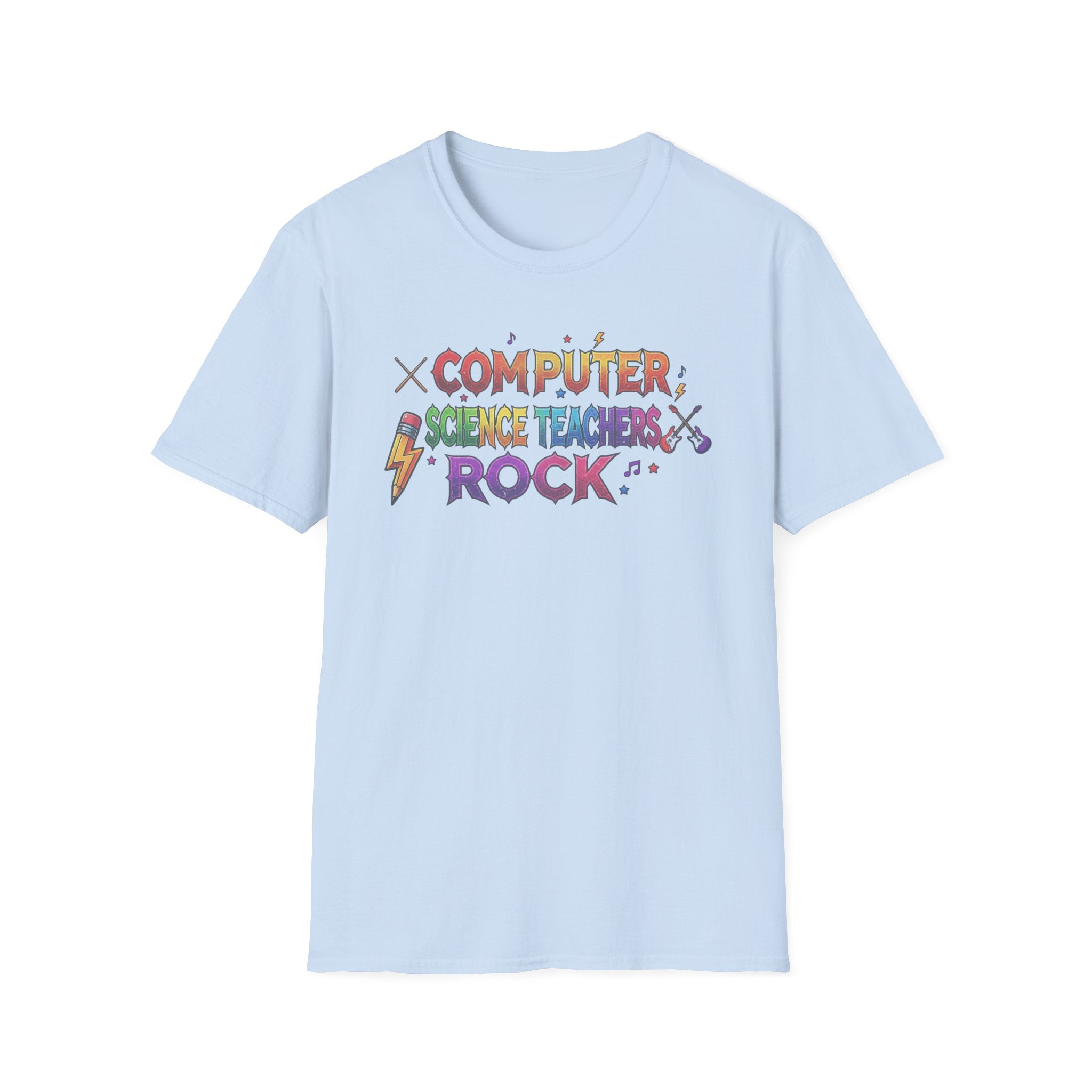 Computer Science Teachers Rock T-Shirt — Colorful Retro Teacher Appreciation Tee