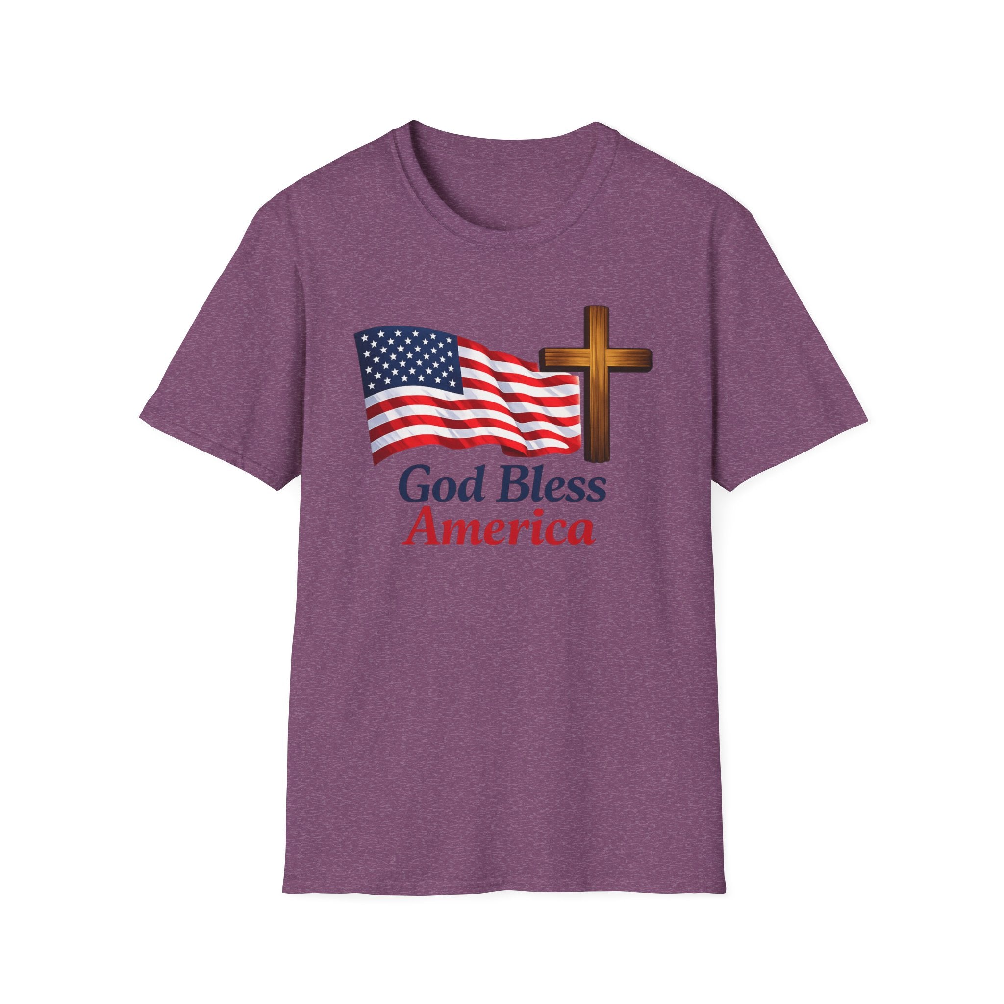 God Bless America T-Shirt — American Flag & Cross Patriotic Faith Tee