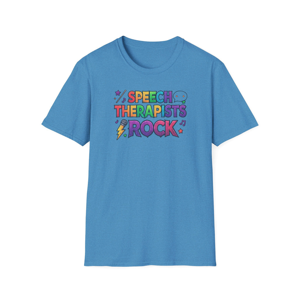 Speech Therapists Rock T-Shirt — Colorful Retro Graphic Tee for SLPs
