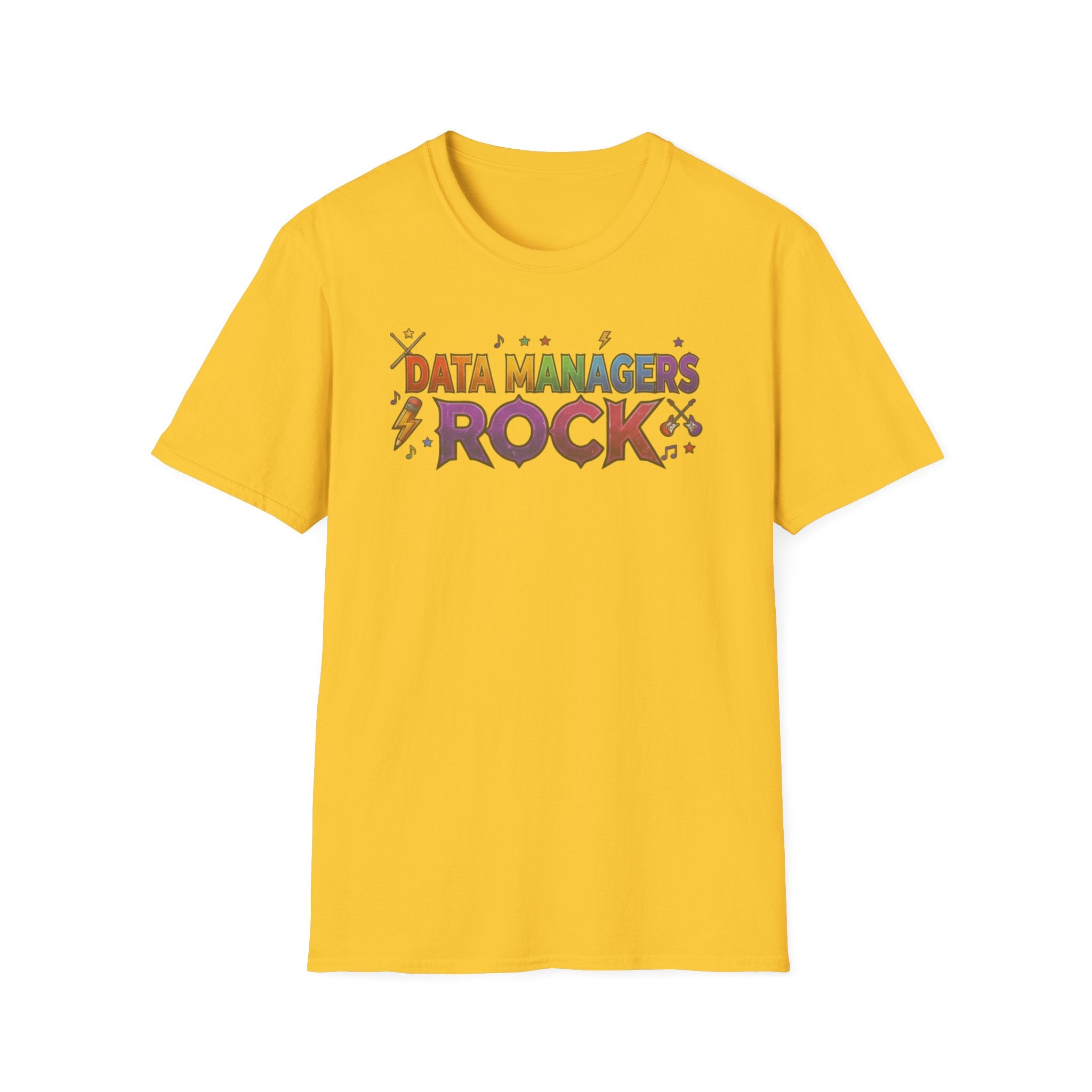 Data Managers Rock T-Shirt — Retro Rock Band Style Shirt for Data Professionals
