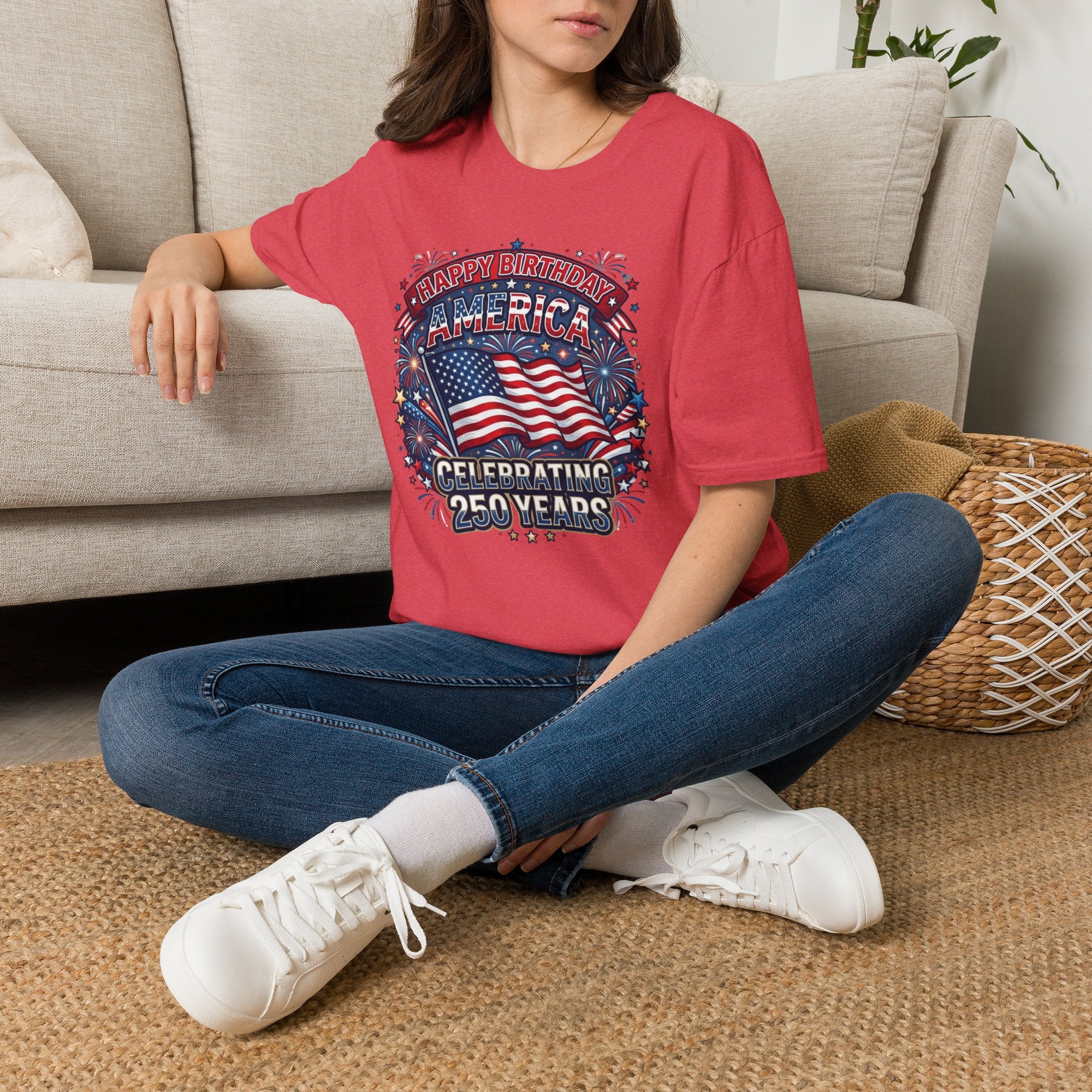 T-Shirt — "Happy Birthday America" Patriotic Flag Tee for 4th of July
