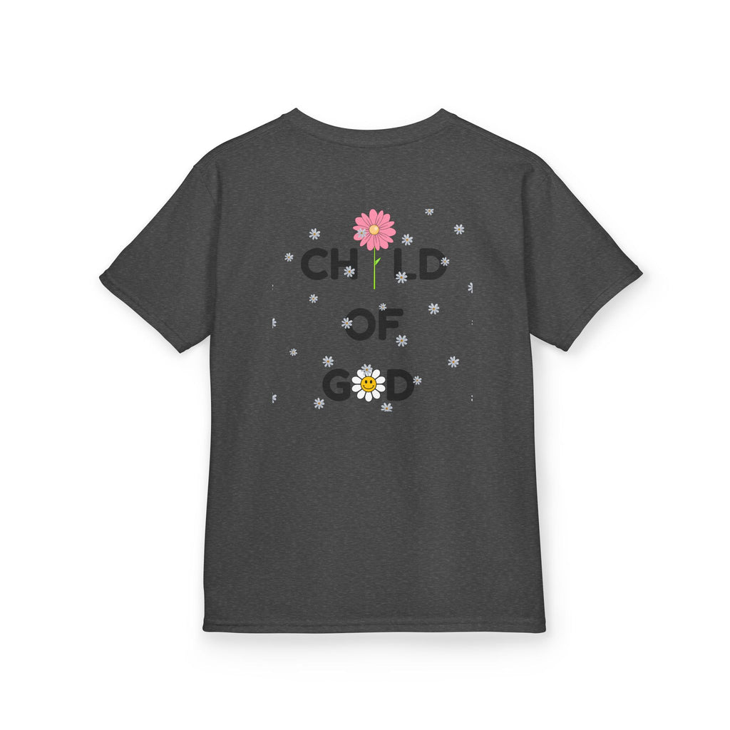 Child of God Kids Tee — Floral Daisy Christian T‑Shirt for Girls & Boys