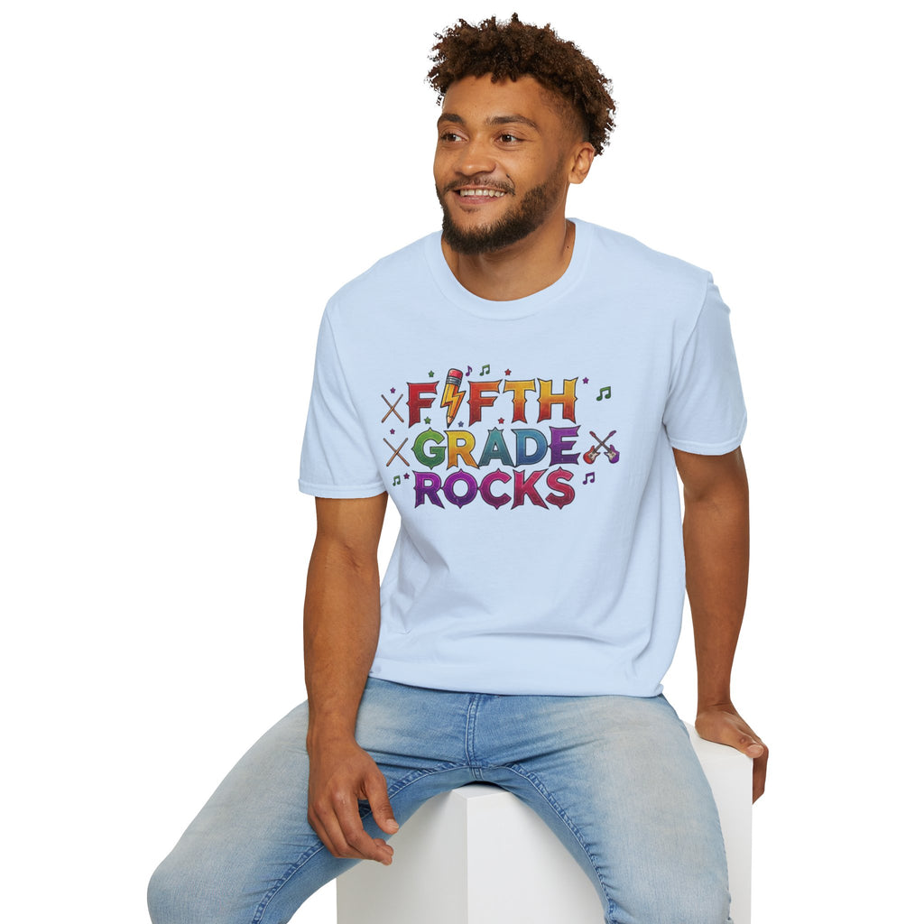 Fifth Grade Rocks T-Shirt — Colorful Back-to-School Teacher & Student Tee