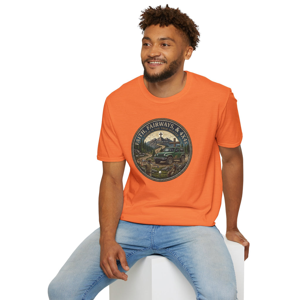 Faith, Fairways & 4x4s Graphic Tee — Outdoor Christian Adventure T-Shirt
