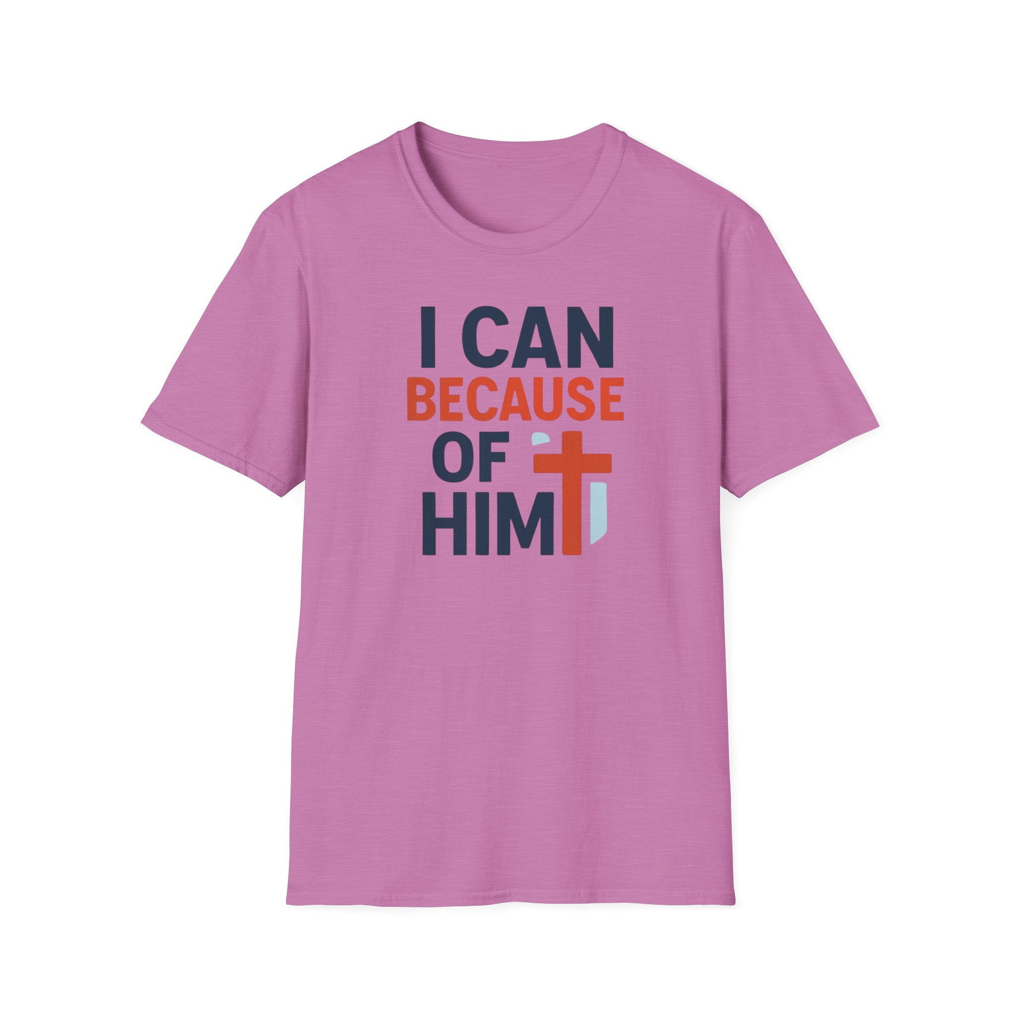 I Can Because of Him T-Shirt – Christian Faith Cross Tee