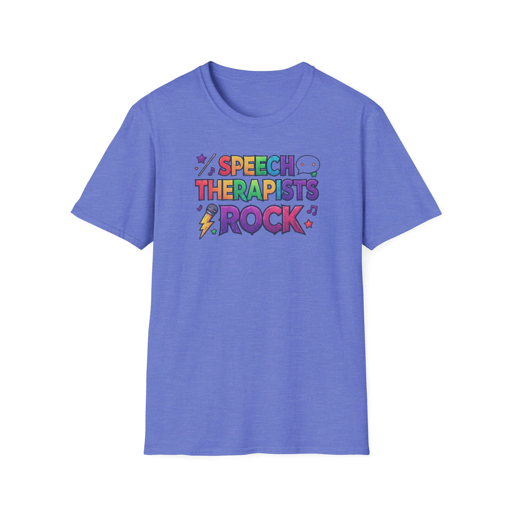 Speech Therapists Rock T-Shirt — Colorful Retro Graphic Tee for SLPs