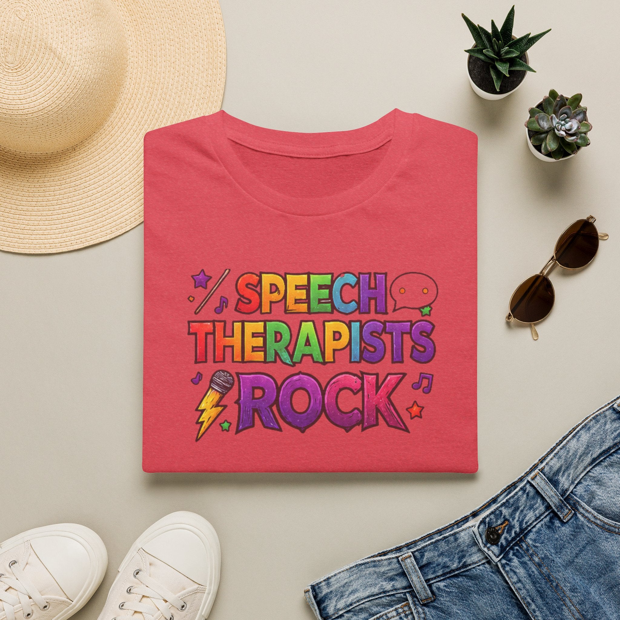 Speech Therapists Rock T-Shirt — Colorful Retro Graphic Tee for SLPs