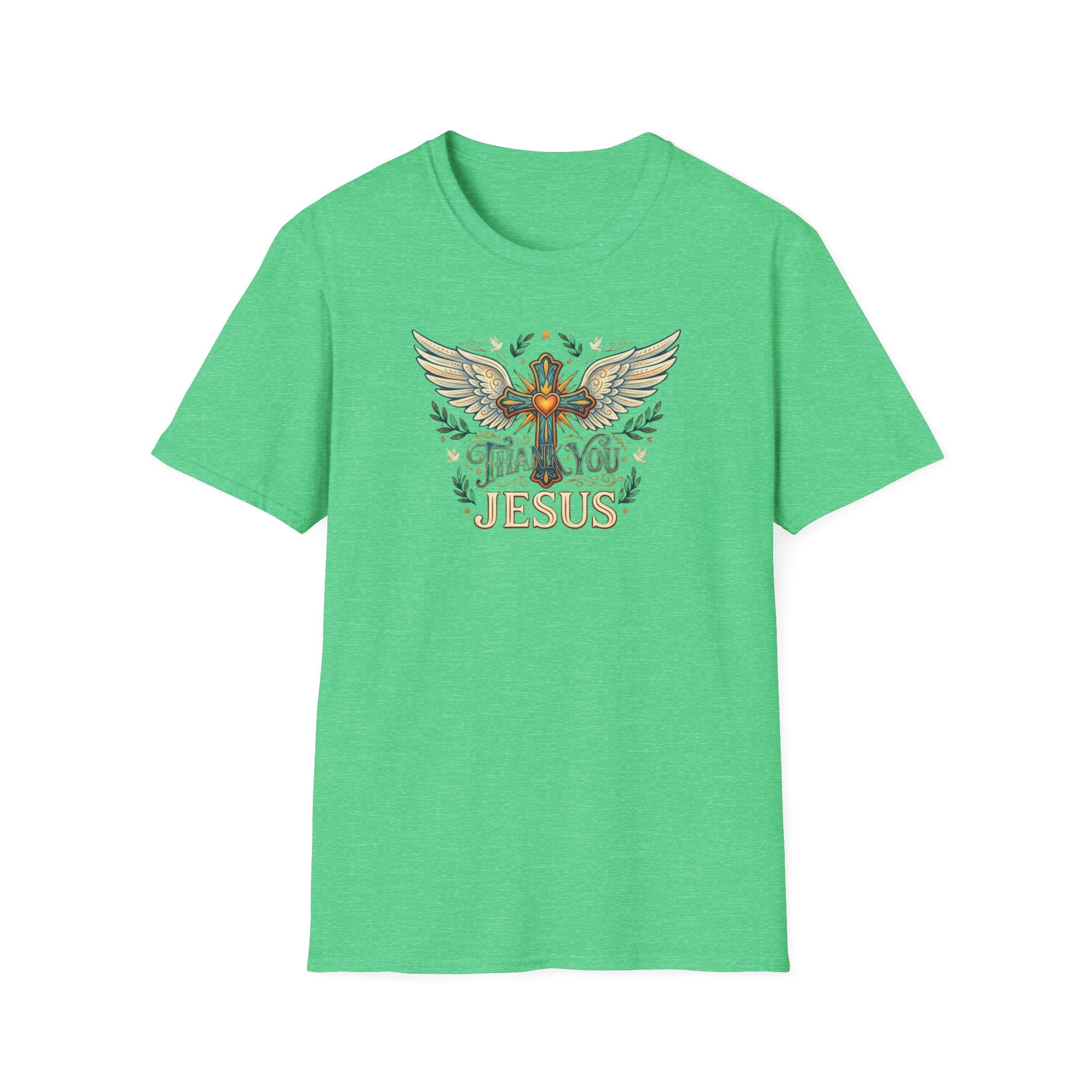 Thank You Jesus T-Shirt — Winged Cross Christian Faith Tee