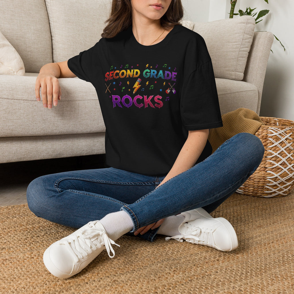 Second Grade Rocks T-Shirt — Fun Teacher & Student School Spirit Tee