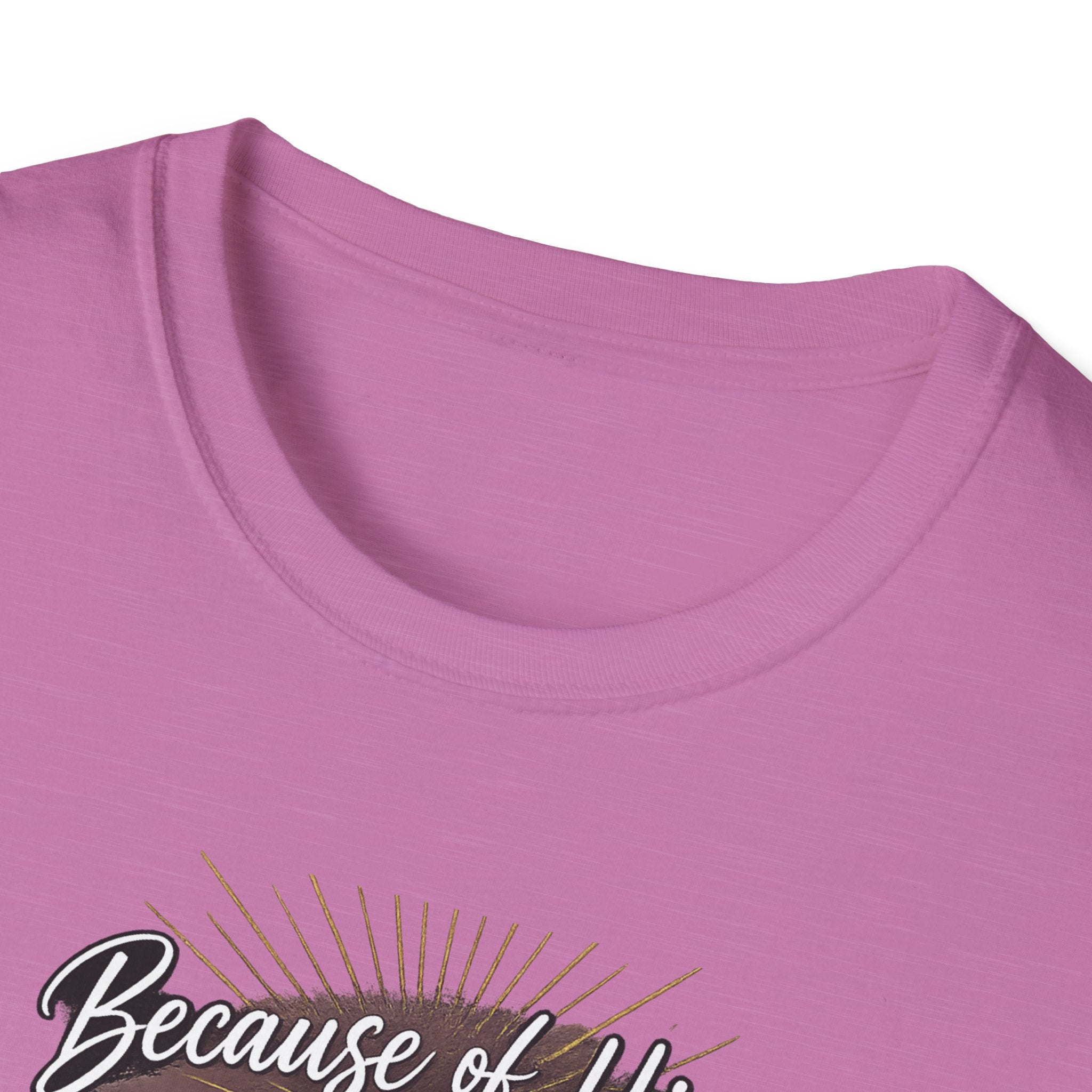 Because of Him I’m an Overcomer T-Shirt — Christian Inspirational Faith Tee