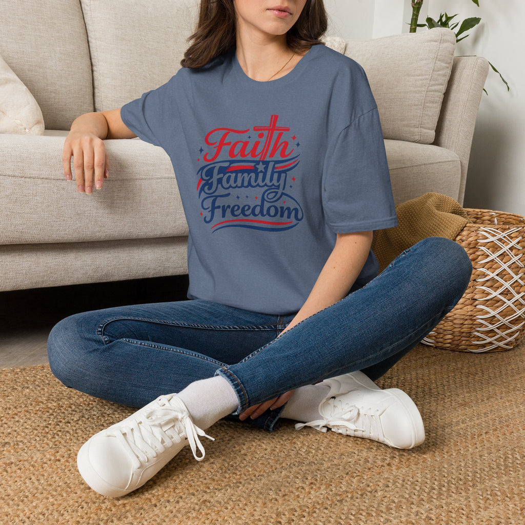 Faith Family Freedom T-Shirt — Patriotic Christian Tee
