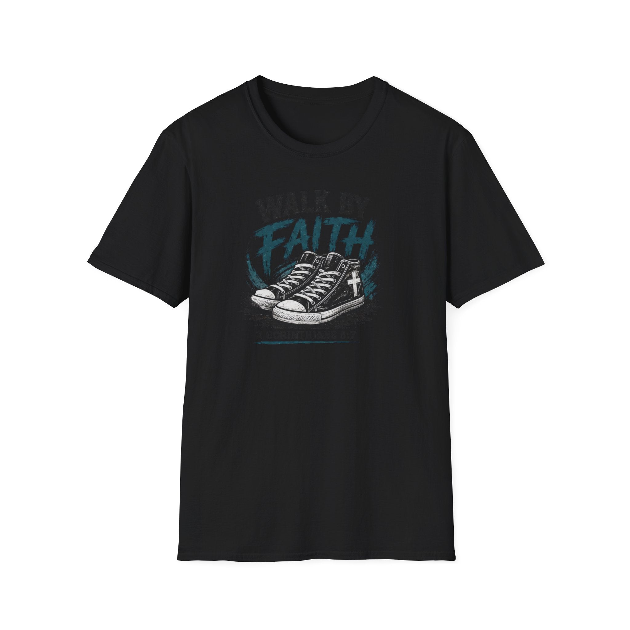 Walk by Faith T-Shirt — Christian Faith Graphic Tee (2 Corinthians 5:7)