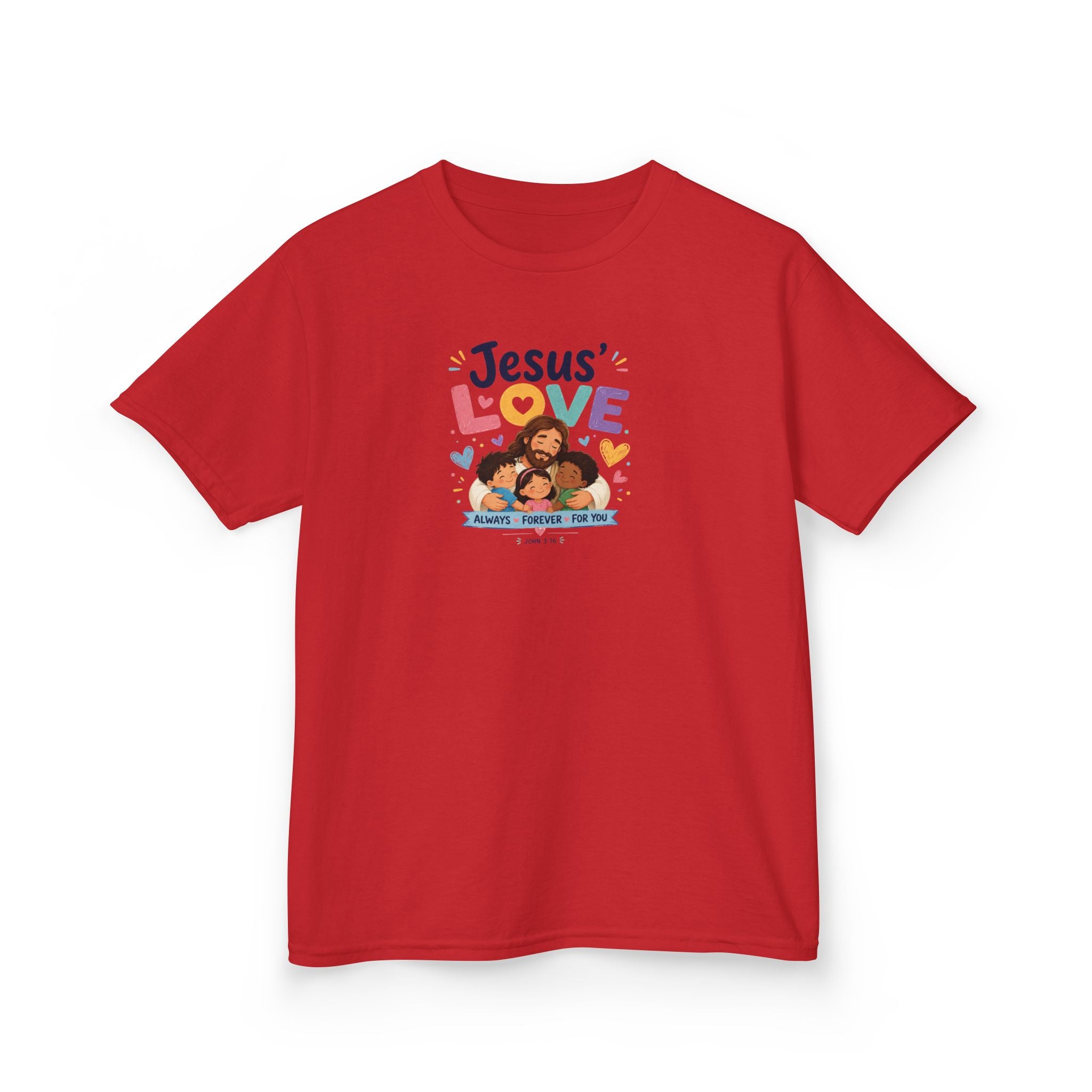Kids Tee - "Jesus' Love" Colorful Faith Graphic