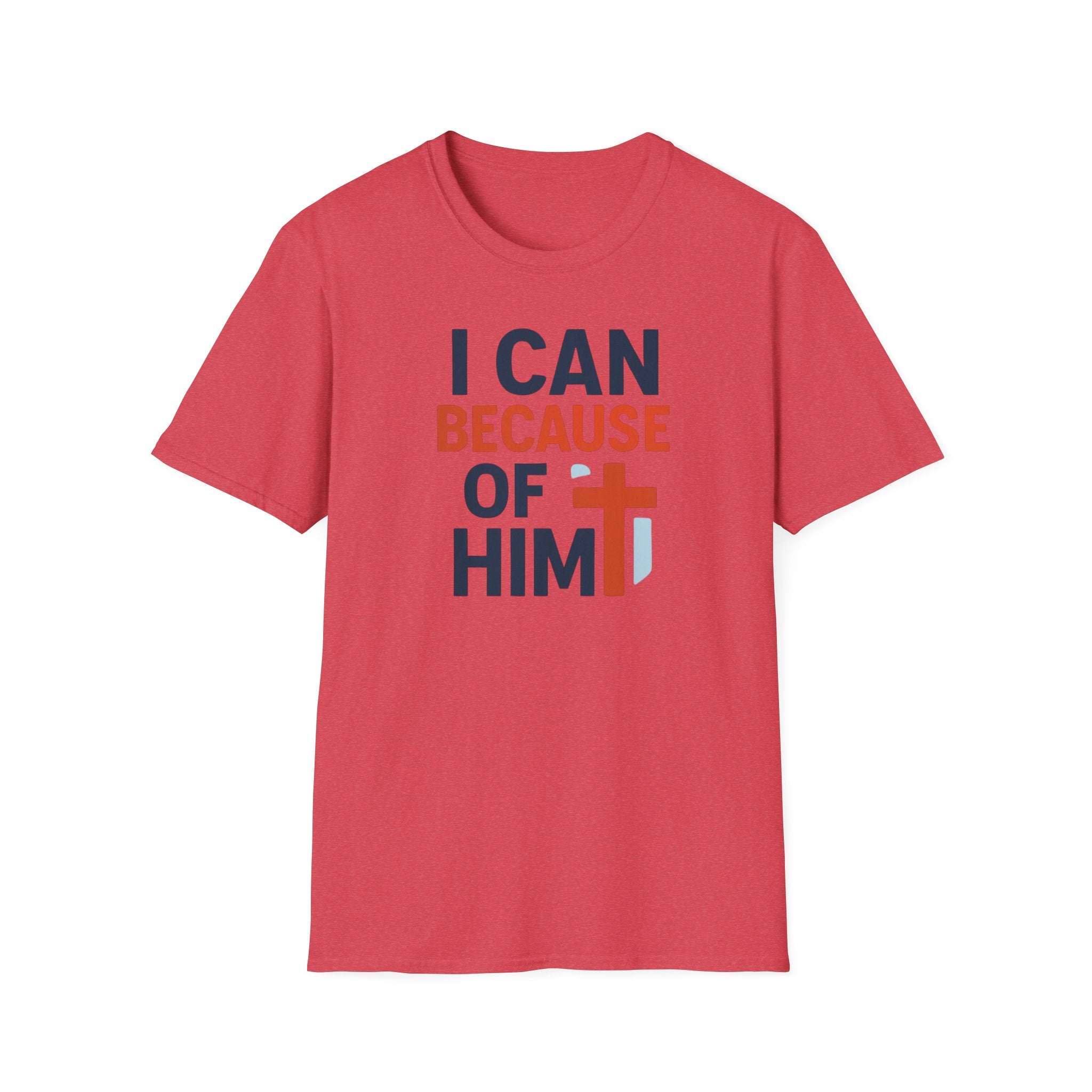 I Can Because of Him T-Shirt – Christian Faith Cross Tee