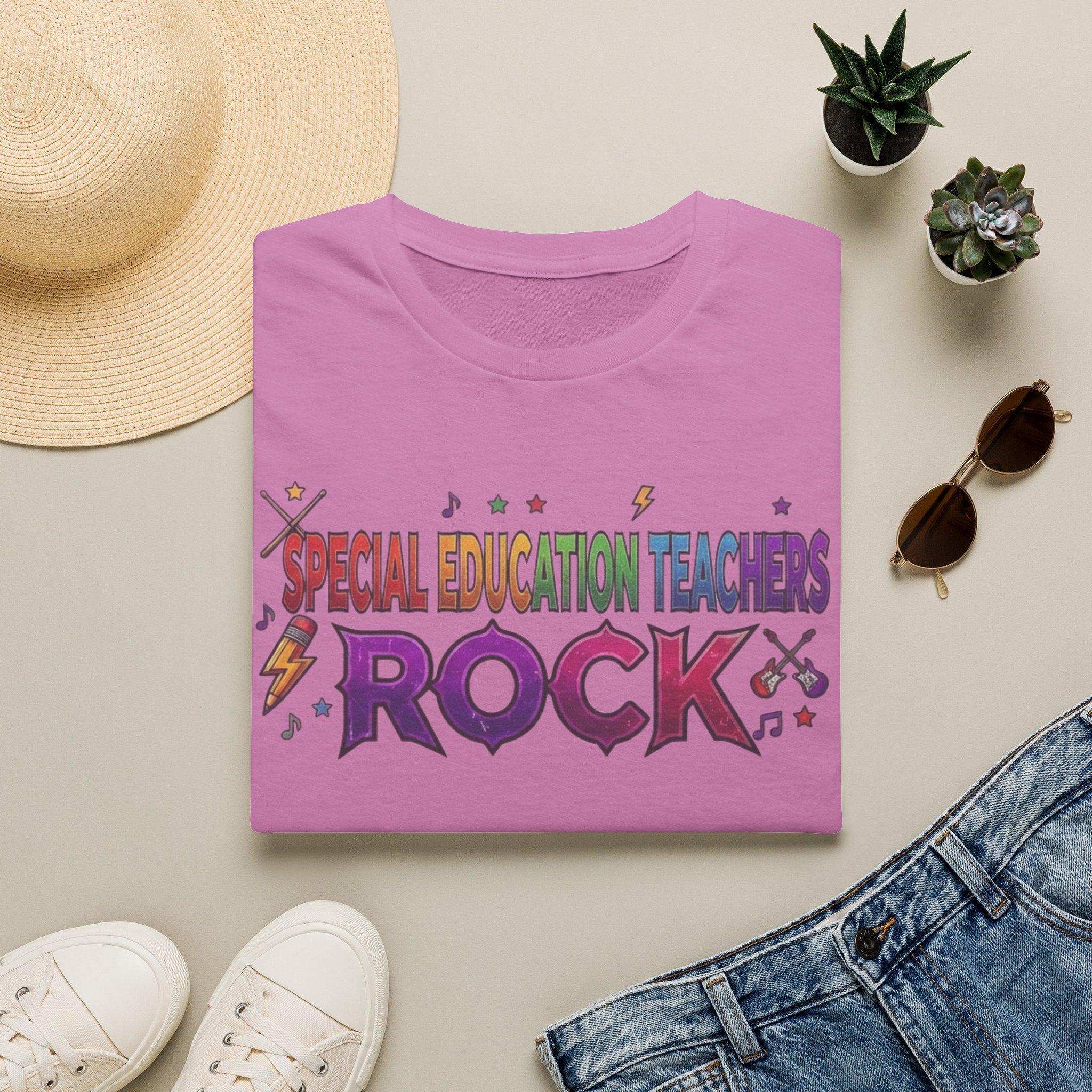 Special Education Teachers Rock T-Shirt — Colorful Teacher Appreciation Tee