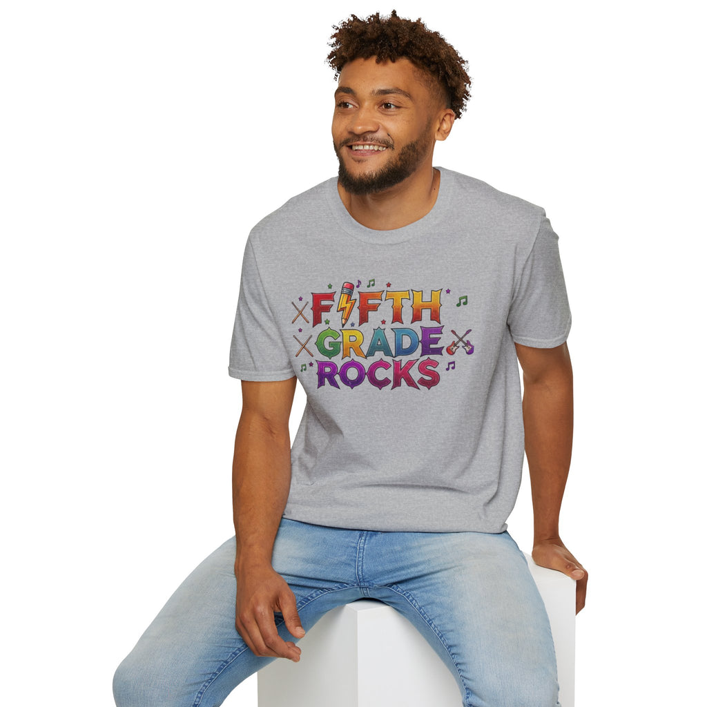 Fifth Grade Rocks T-Shirt — Colorful Back-to-School Teacher & Student Tee