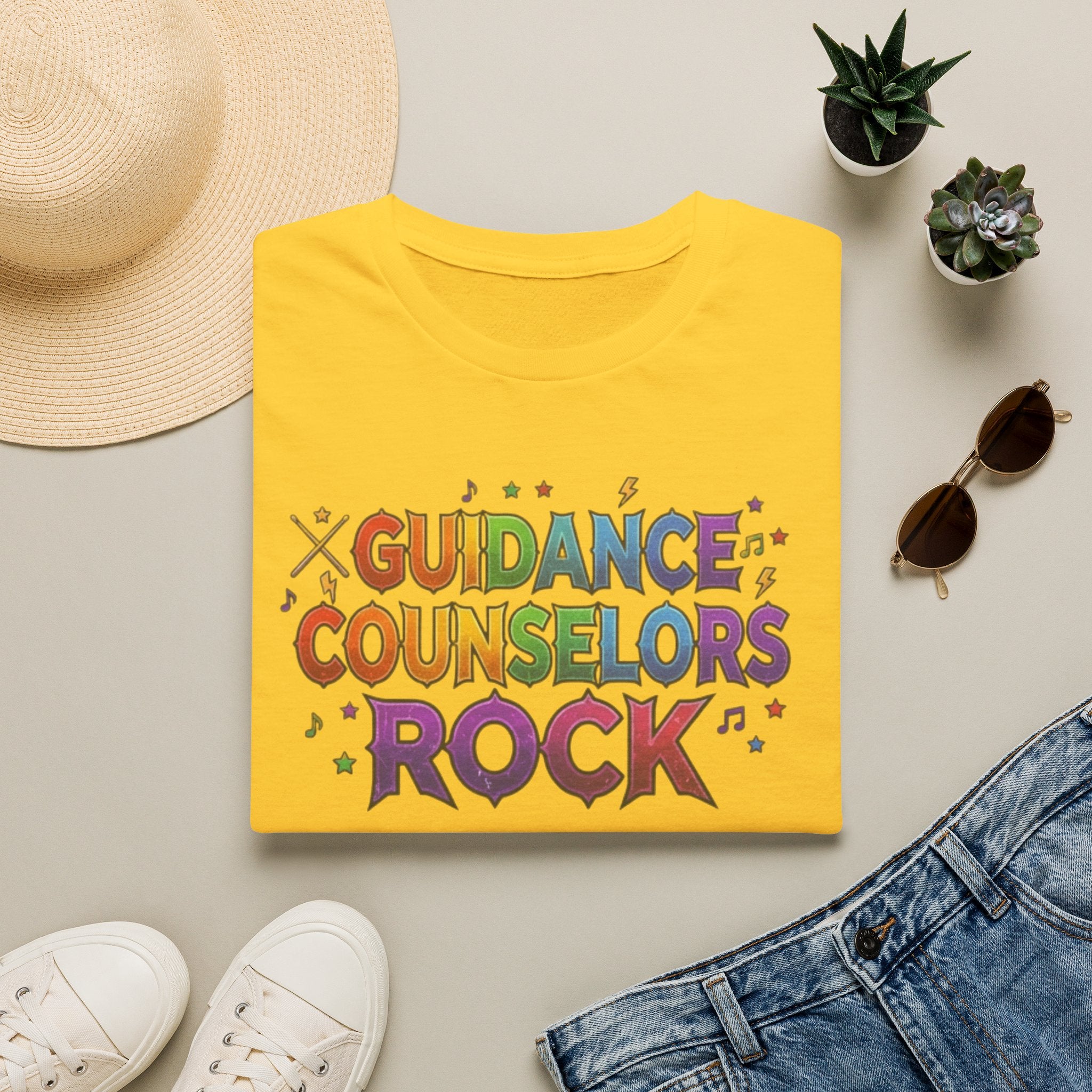 Guidance Counselors Rock T-Shirt — Colorful Retro School Counselor Appreciation Tee