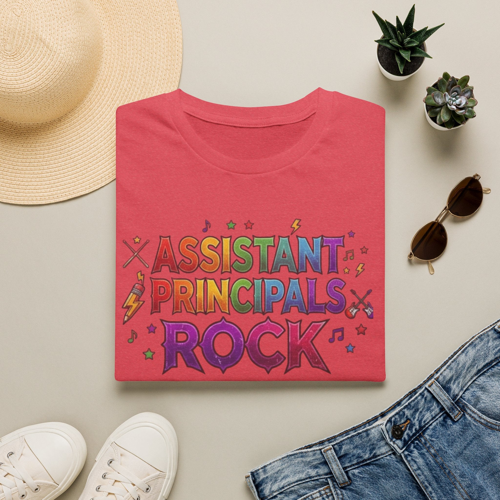 Assistant Principals Rock T-Shirt — Colorful Retro School Leader Appreciation Tee