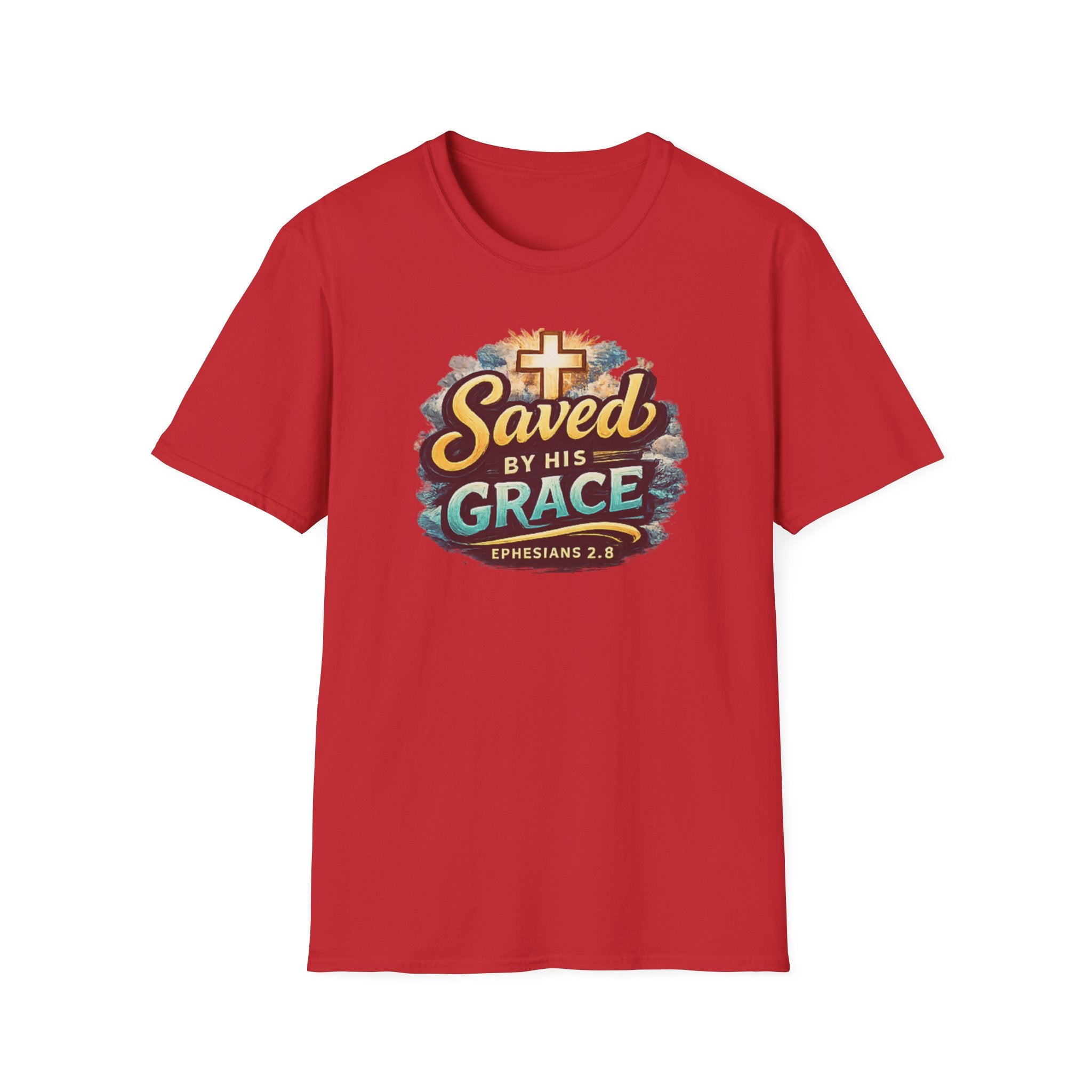 T-Shirt — "Saved by His Grace" Christian Faith Tee