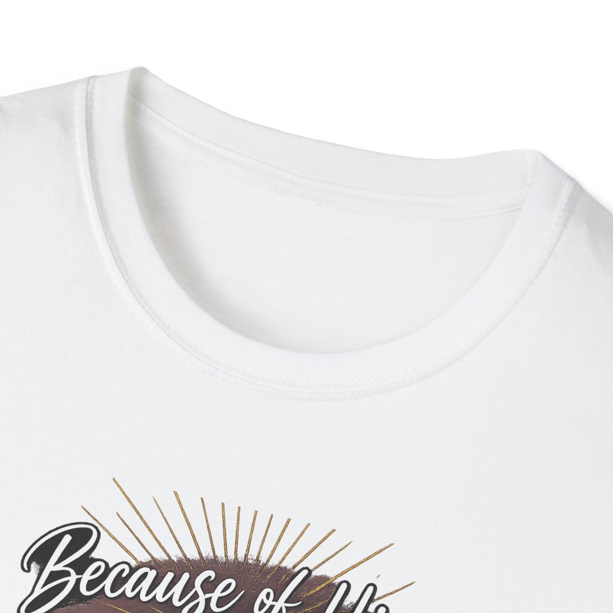 Because of Him I’m an Overcomer T-Shirt — Christian Inspirational Faith Tee