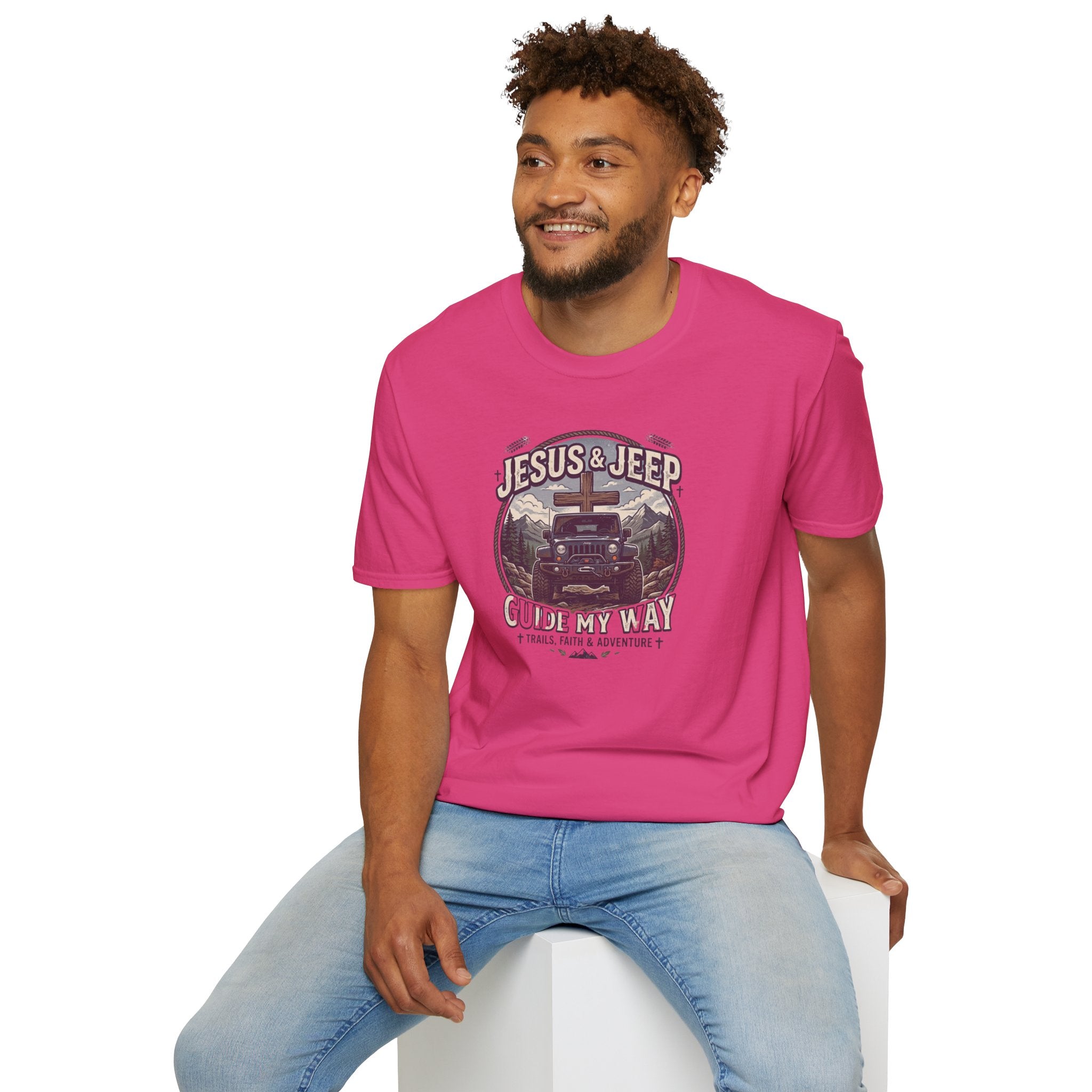 Jesus & Jeep T‑Shirt — Christian Off‑Road Faith Tee ("Jesus & Jeep Guide My Way")