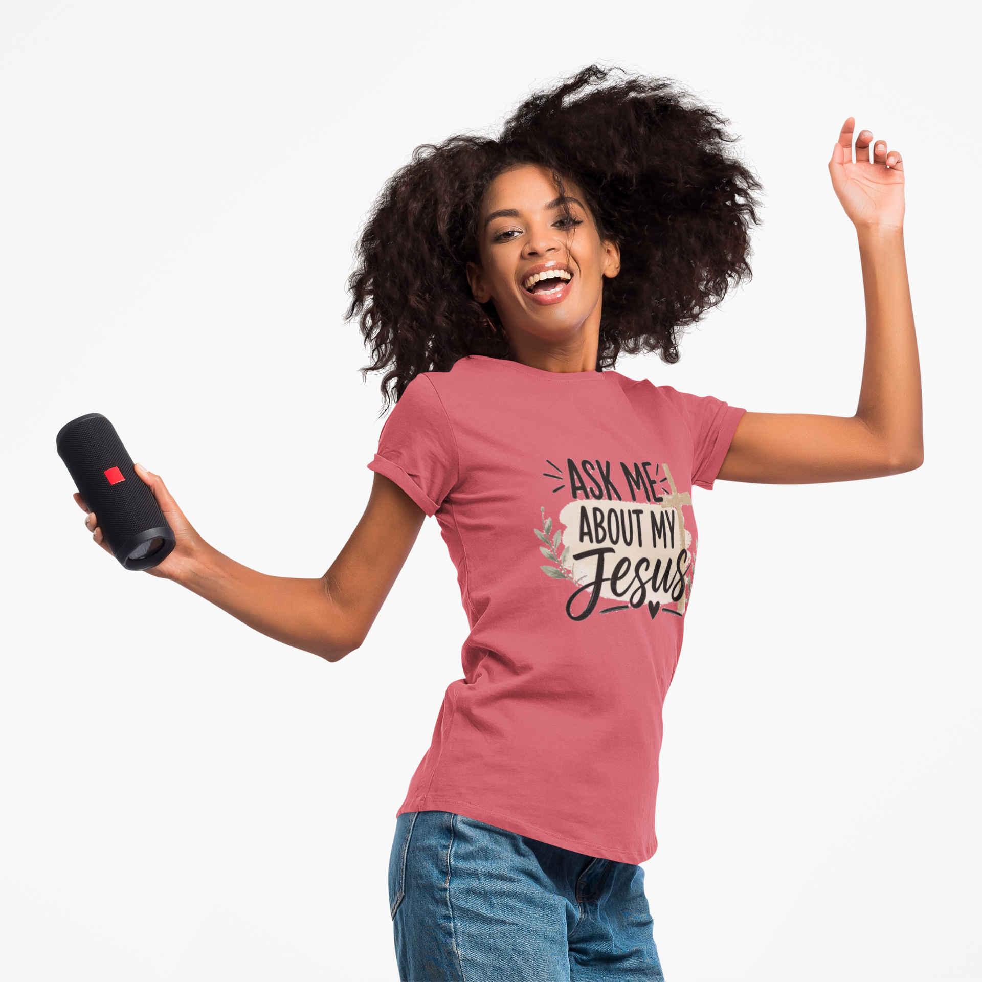"Ask Me About My Jesus" - Tee Shirt
