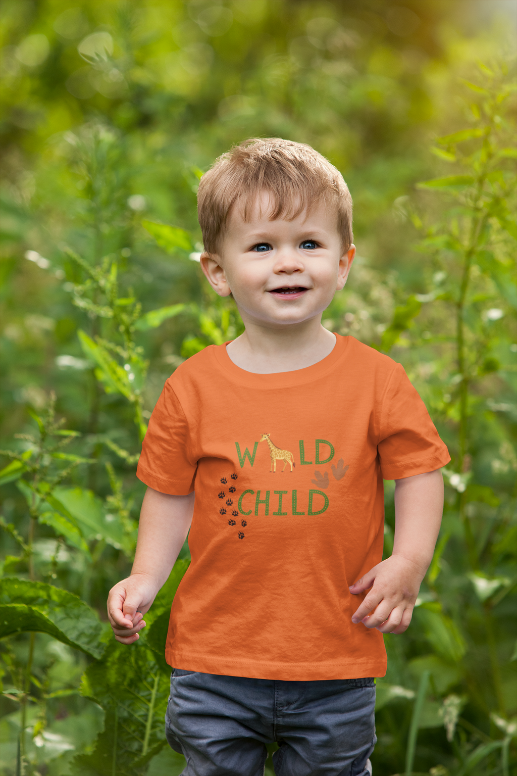 Kids Tee - "Wild Child" Safari Giraffe Graphic