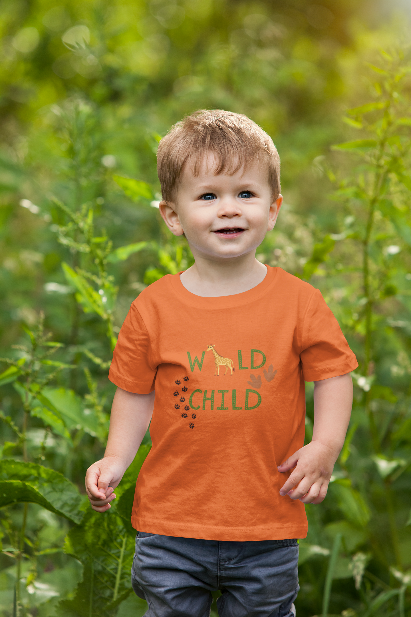 Kids Tee - "Wild Child" Safari Giraffe Graphic