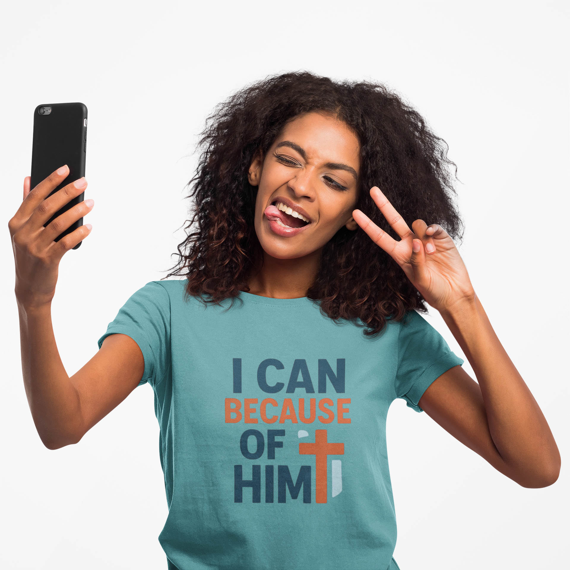 I Can Because of Him T-Shirt – Christian Faith Cross Tee
