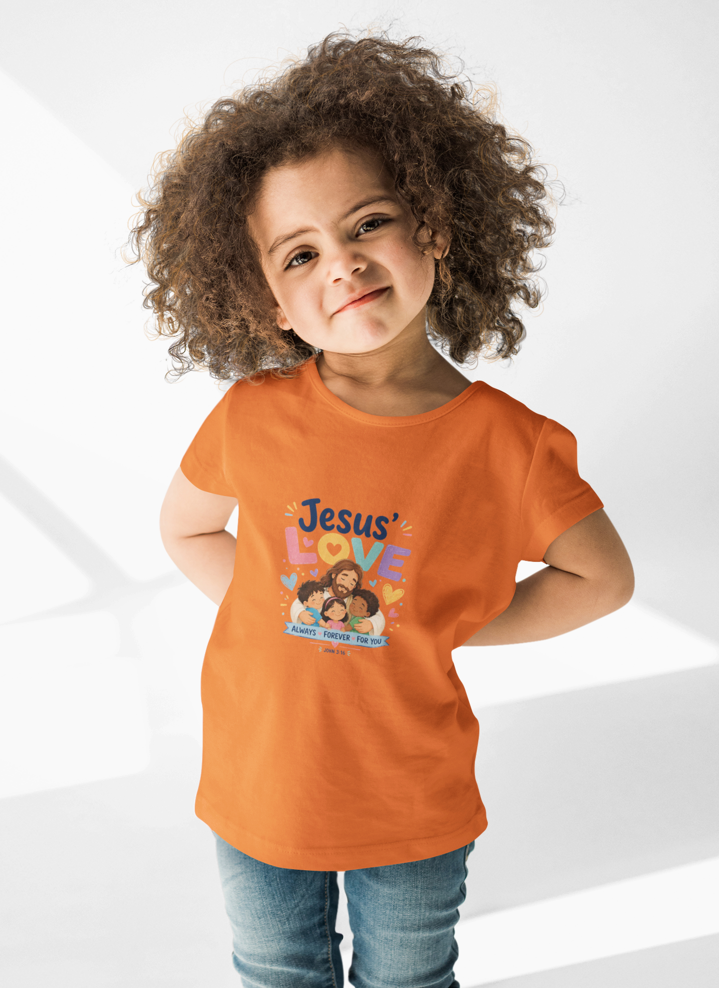 Kids Tee - "Jesus' Love" Colorful Faith Graphic