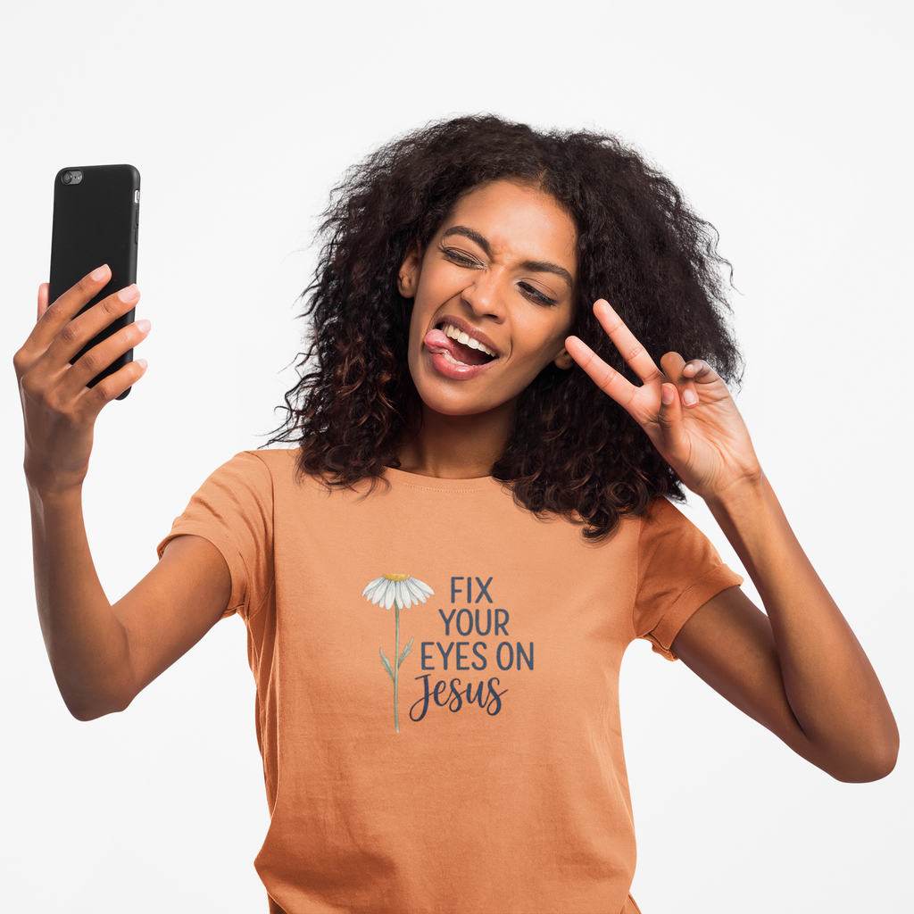 “Fix Your Eyes on Jesus” Daisy Christian Tee