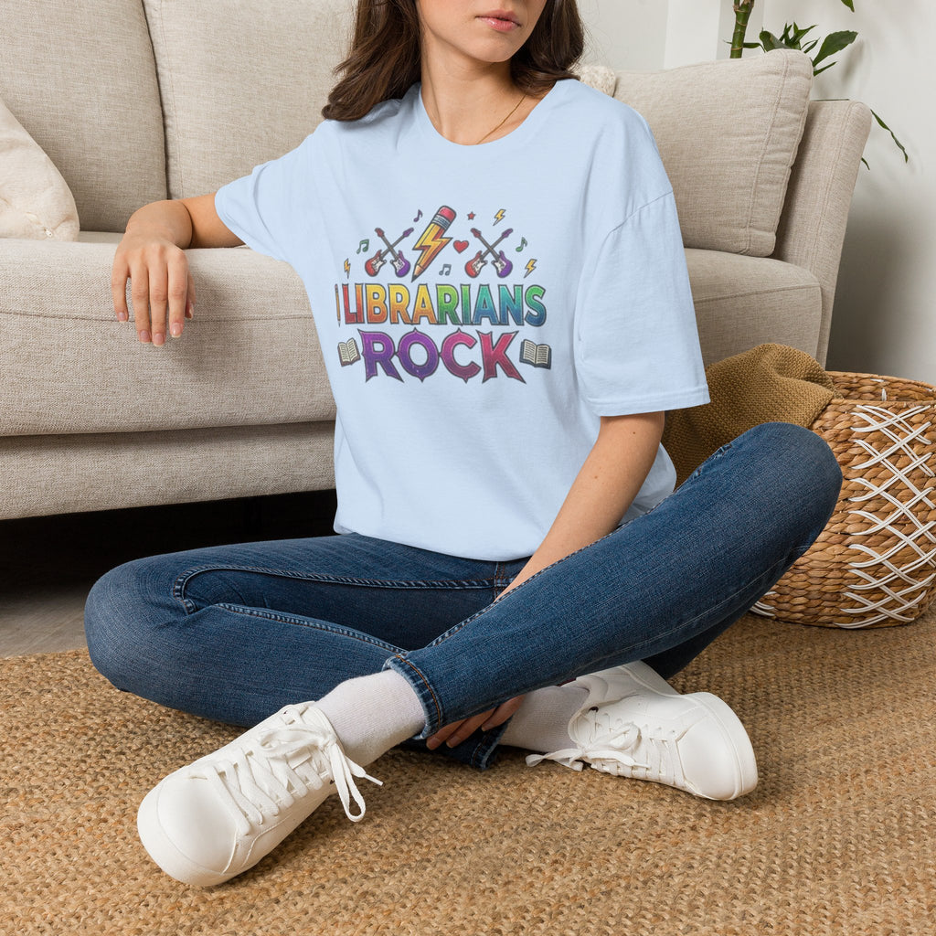 Librarians Rock T-Shirt — Colorful Music & Books Design