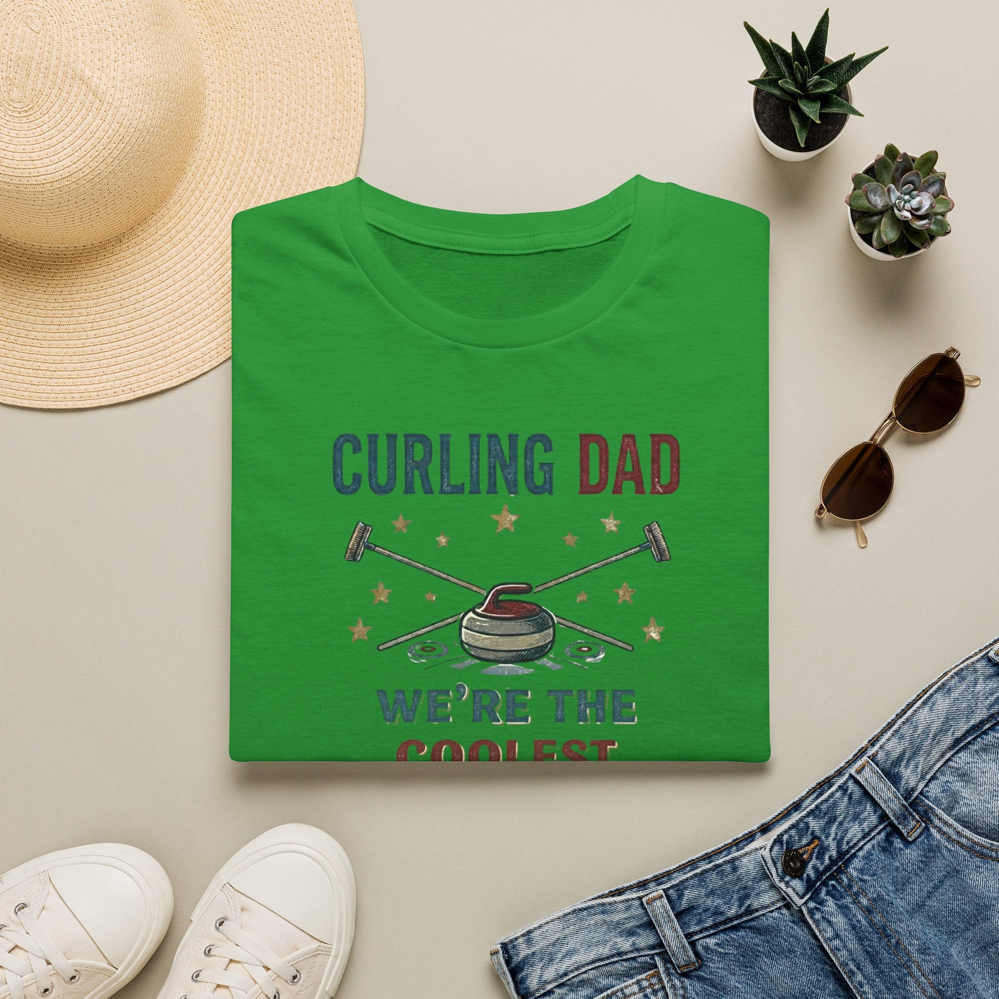 Curling Dad T-Shirt — "We're the Coolest" Retro Curling Family Tee