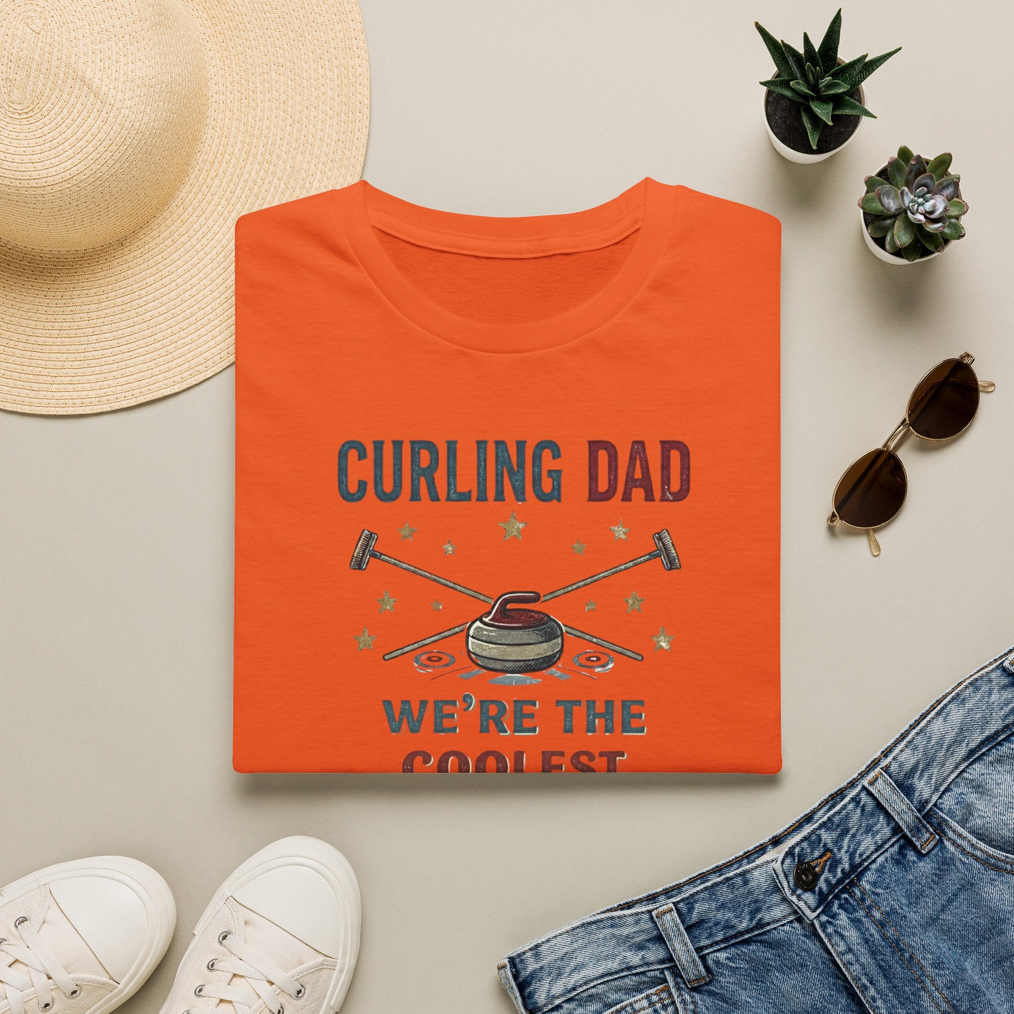 Curling Dad T-Shirt — "We're the Coolest" Retro Curling Family Tee