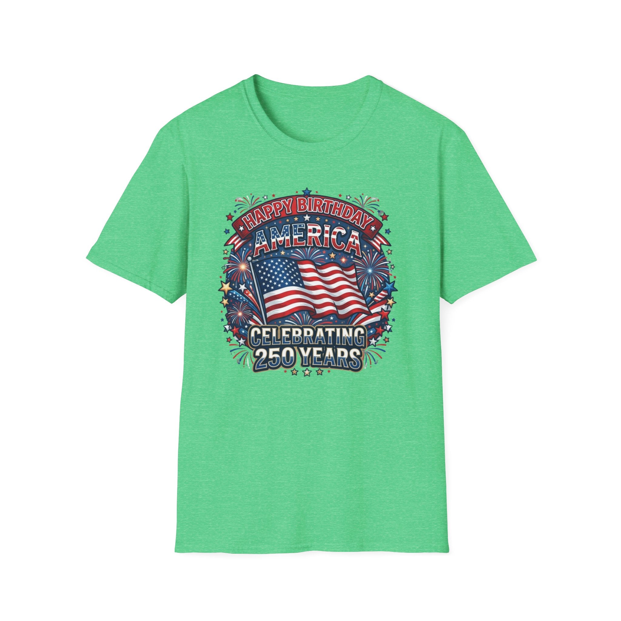 T-Shirt — "Happy Birthday America" Patriotic Flag Tee for 4th of July