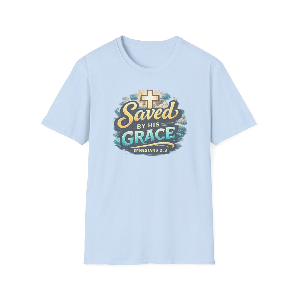 T-Shirt — "Saved by His Grace" Christian Faith Tee