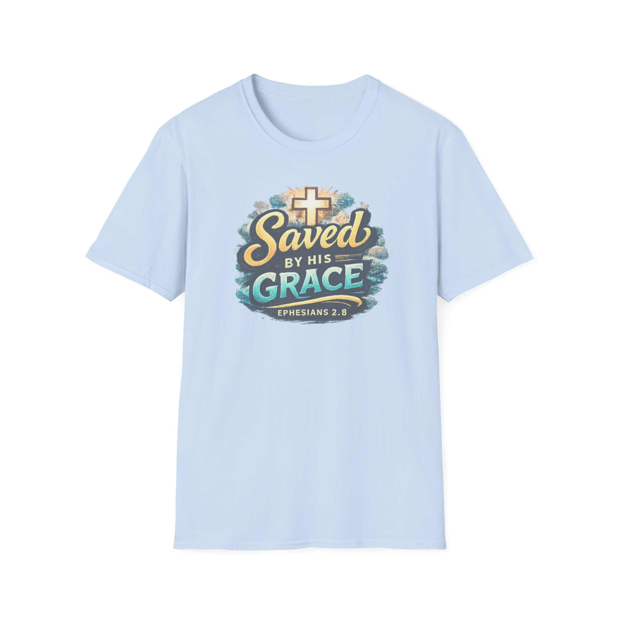 T-Shirt — "Saved by His Grace" Christian Faith Tee