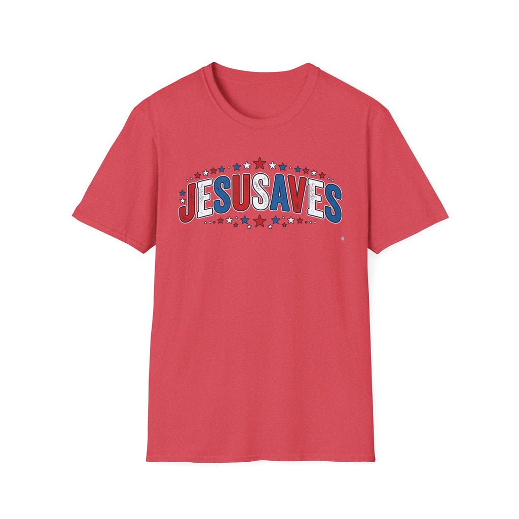 Jesus Saves T-Shirt — Patriotic Christian Faith Tee